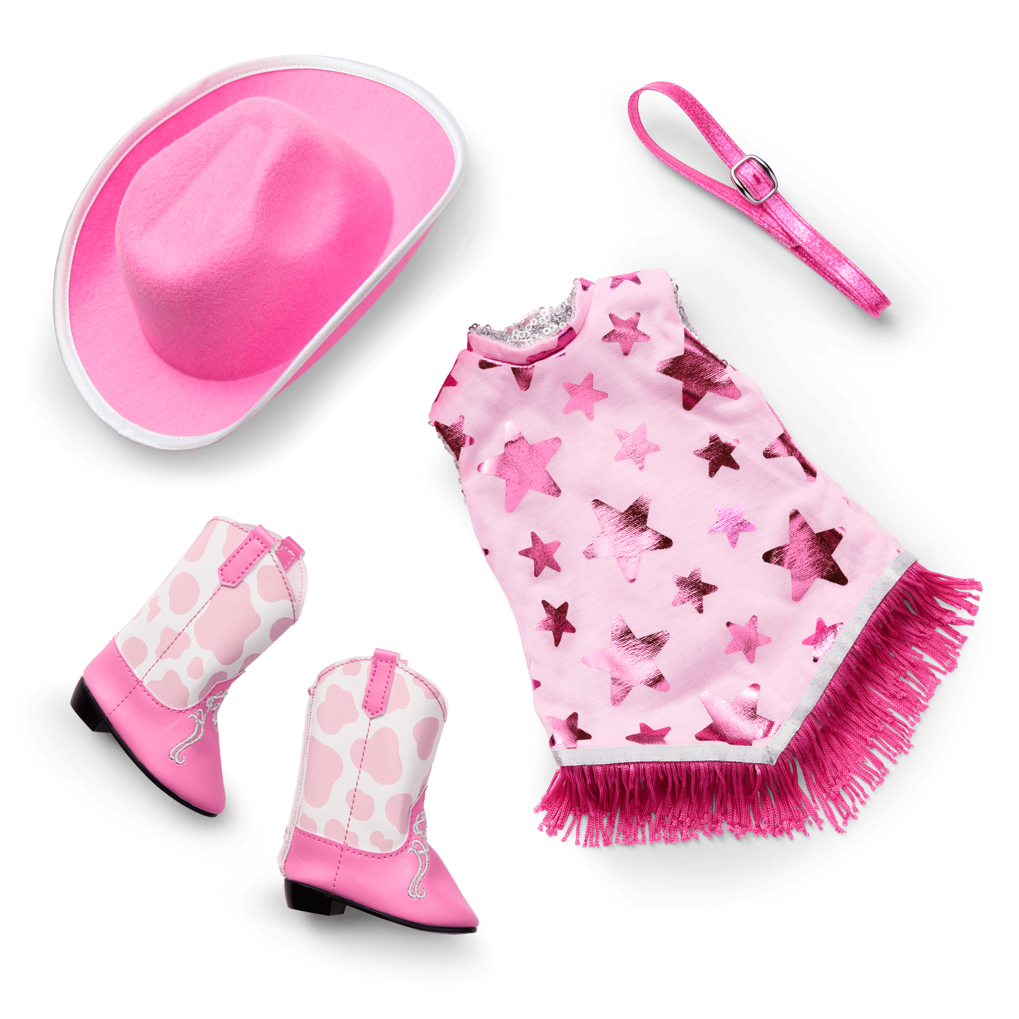 Pink Cowgirl Outfit for 18-inch Dolls with Reversible Dress & Boots