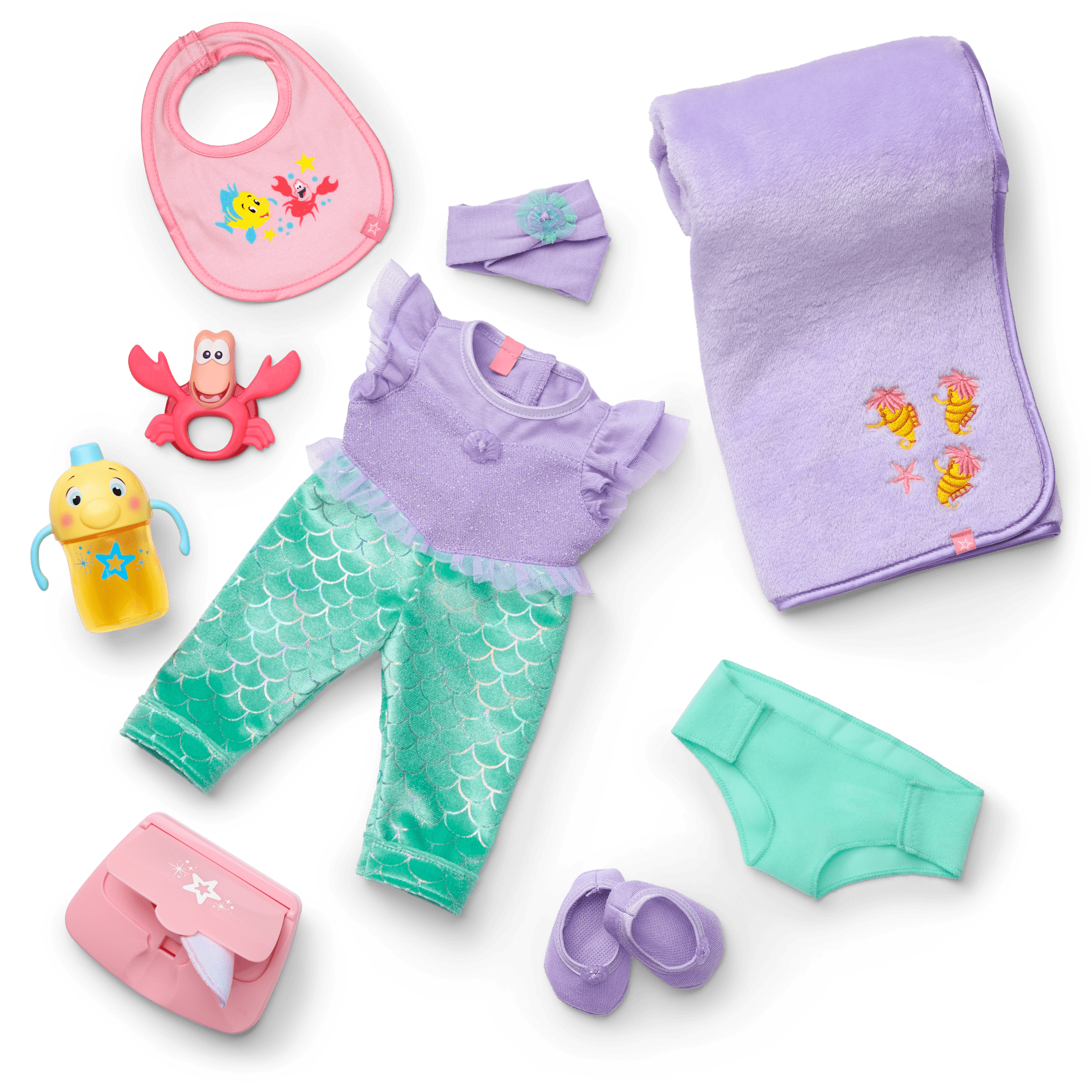 Disney Princess Ariel Baby Doll Set with Accessories by American Girl