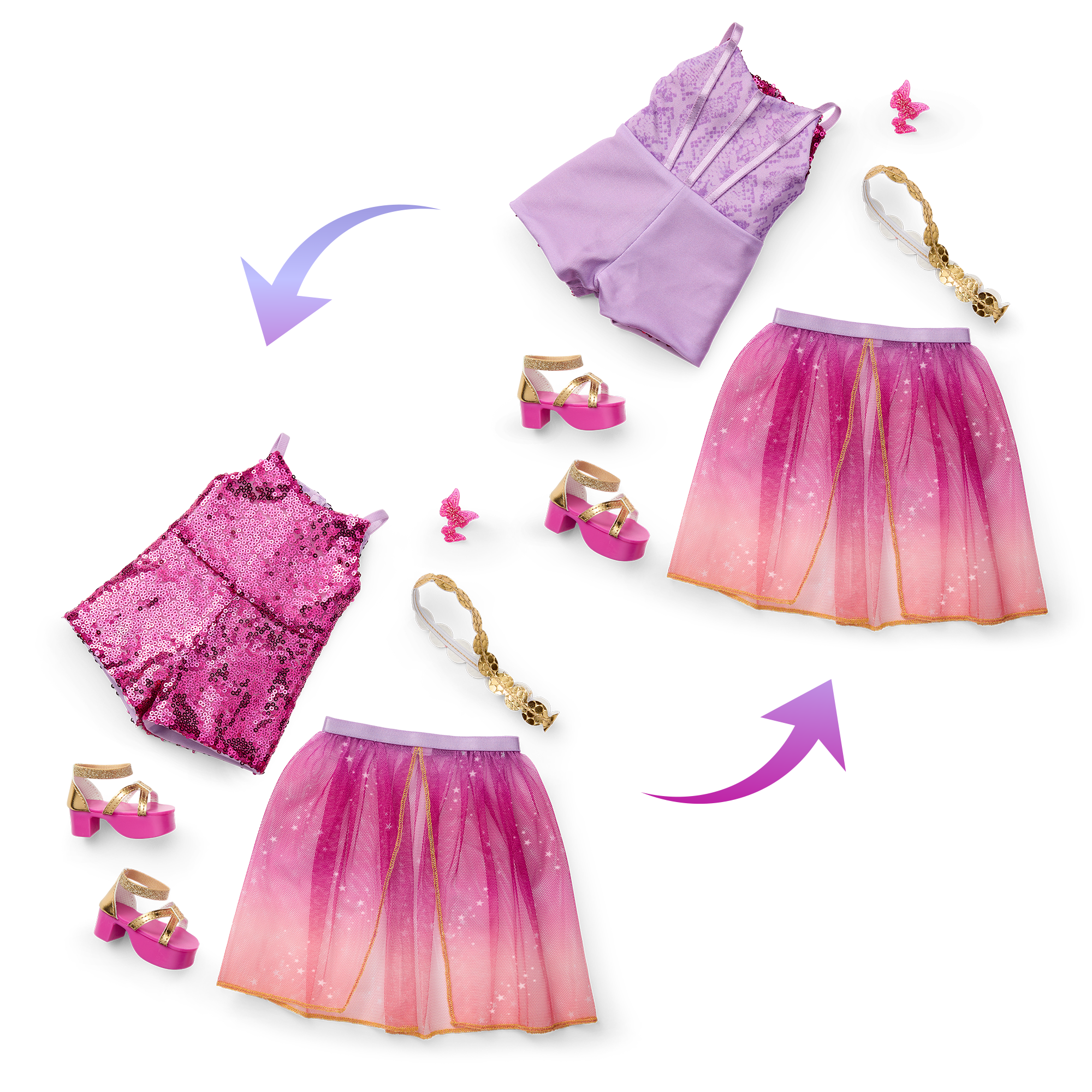 Sparkly Reversible Doll Outfit for 18-inch Dolls - Concert Ready