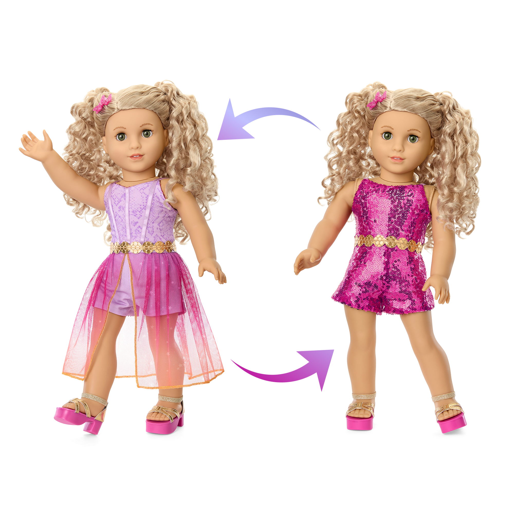 Sparkly Reversible Doll Outfit for 18-inch Dolls - Concert Ready