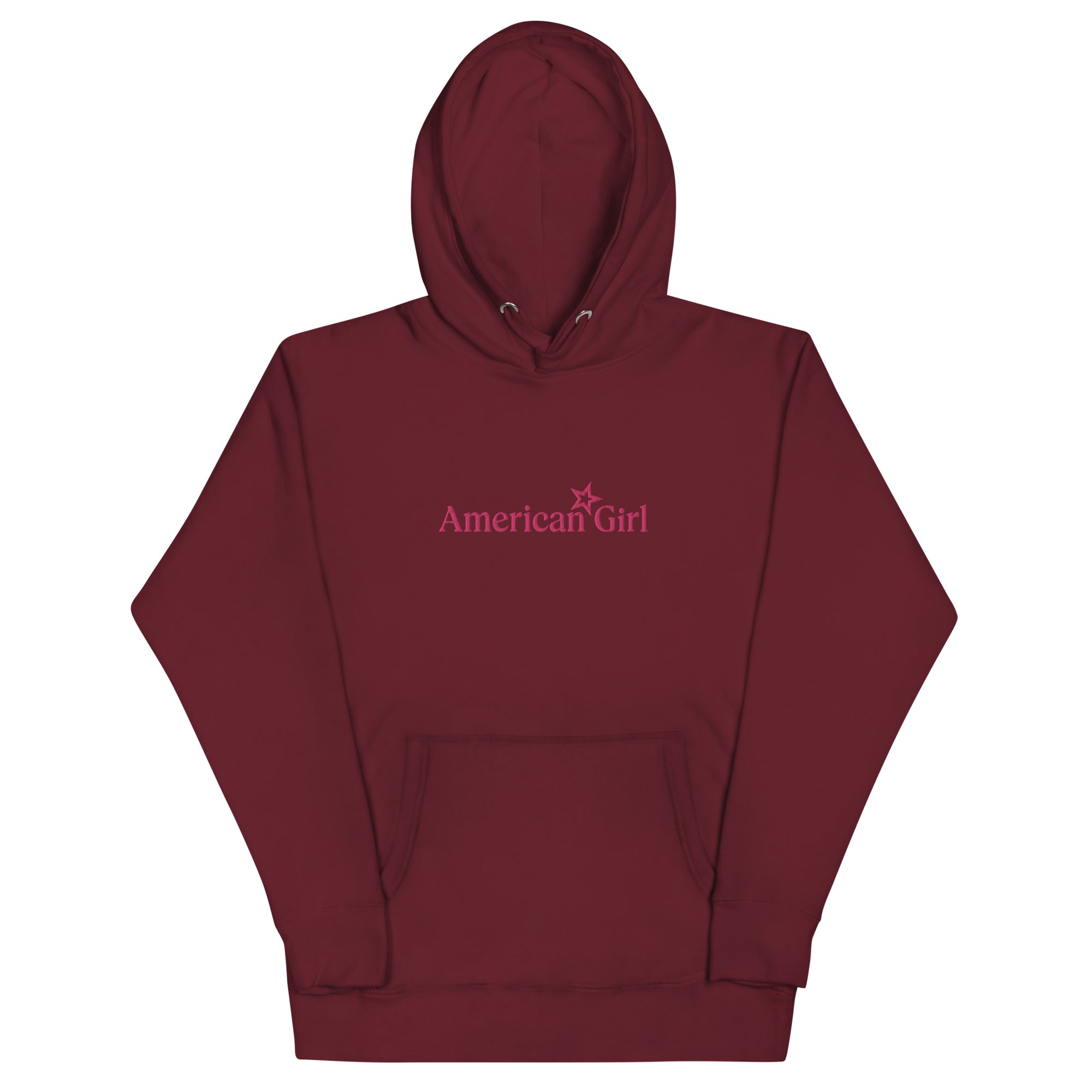 American Girl® Embroidered Burgundy Hoodie for Adults