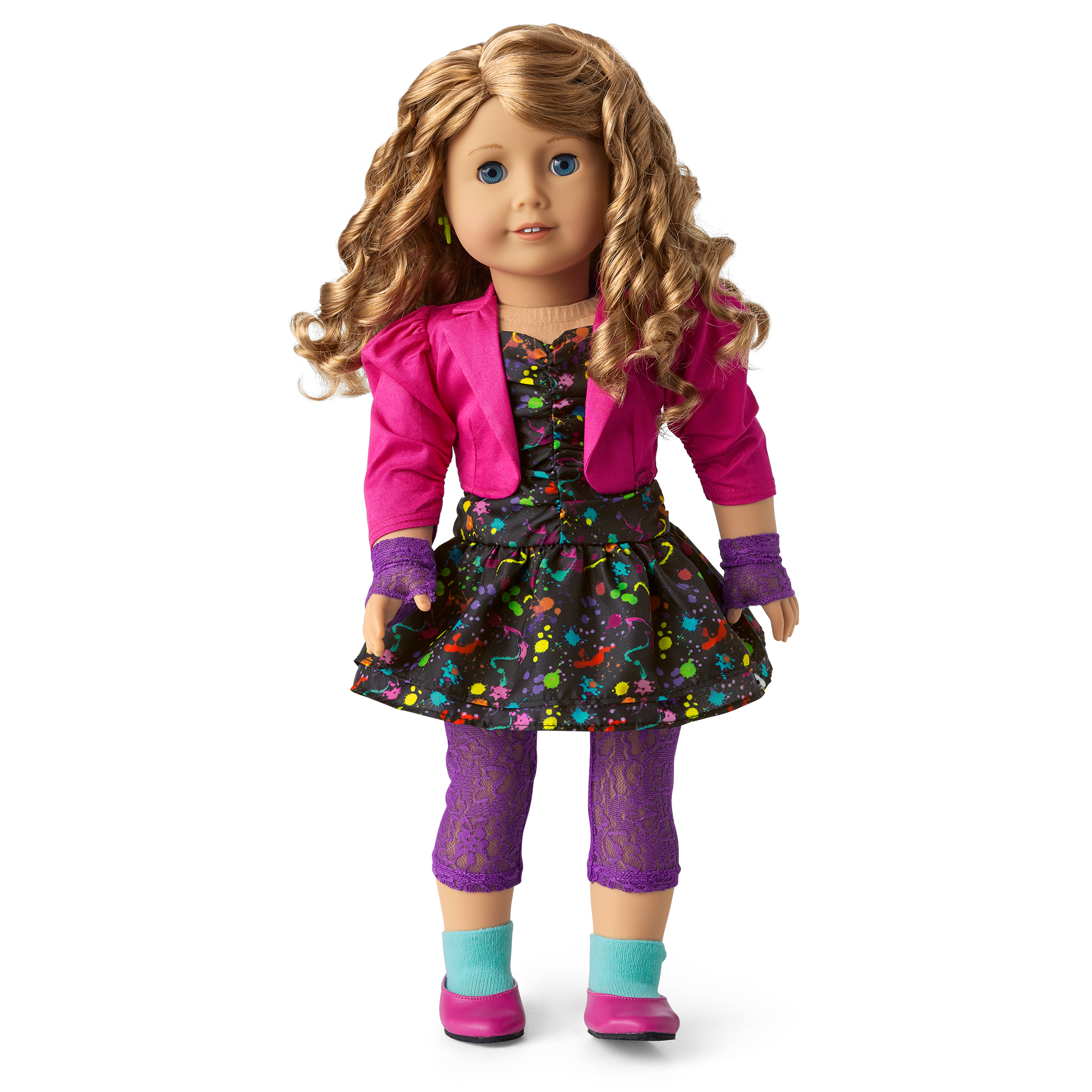 Courtney's™ 18-inch Doll Dress - Black Splatter Print with Tiered Skirt
