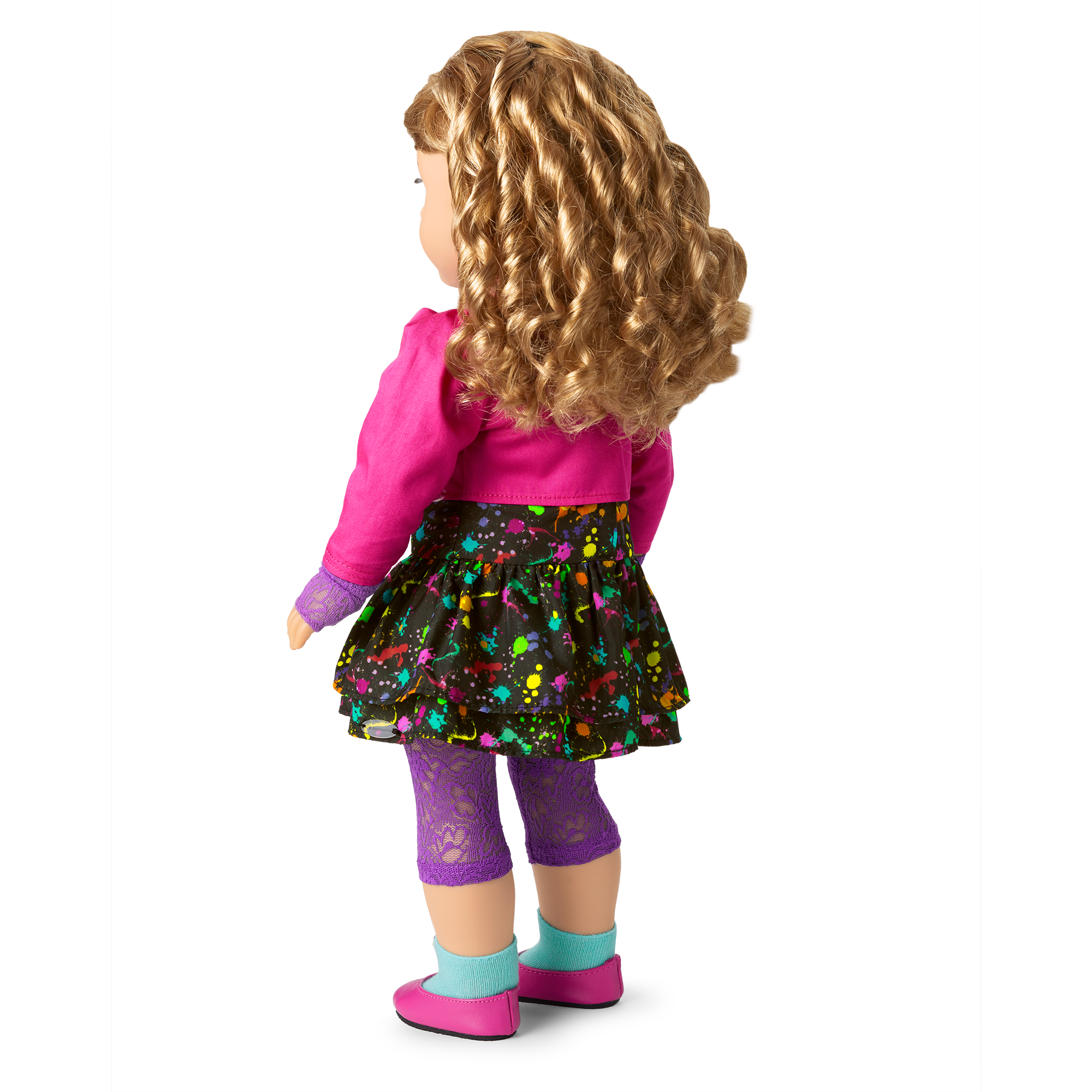 Courtney's™ 18-inch Doll Dress - Black Splatter Print with Tiered Skirt