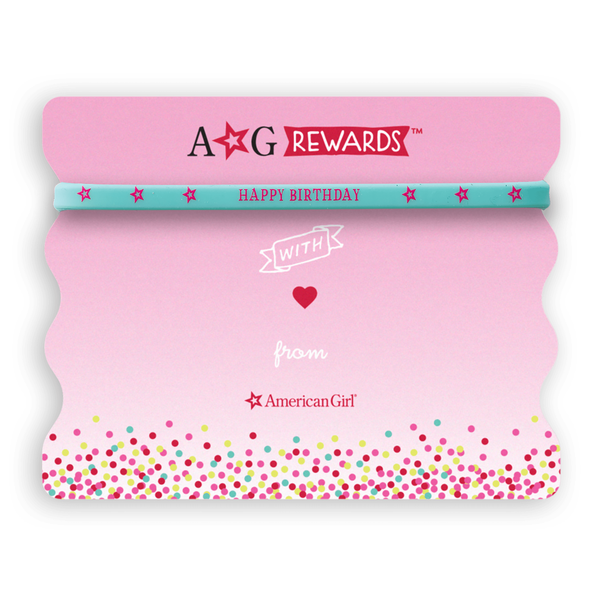 American Girl Silver Tier Birthday Bracelet - Teal Inner Star Design