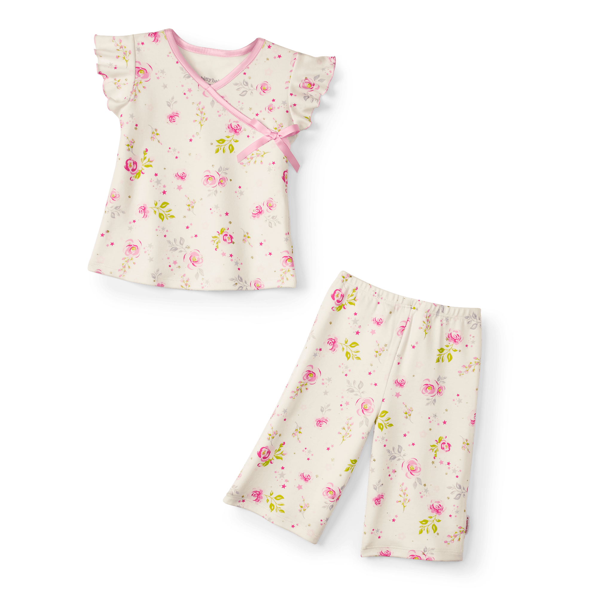 Floral Pajama Set for Girls & Bitty Baby Dolls