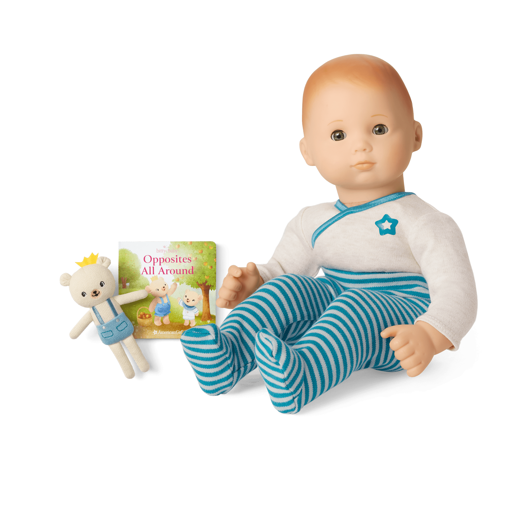 Bitty Baby Doll with Bear & Book - 15" Hazel Eyes, Red Hair