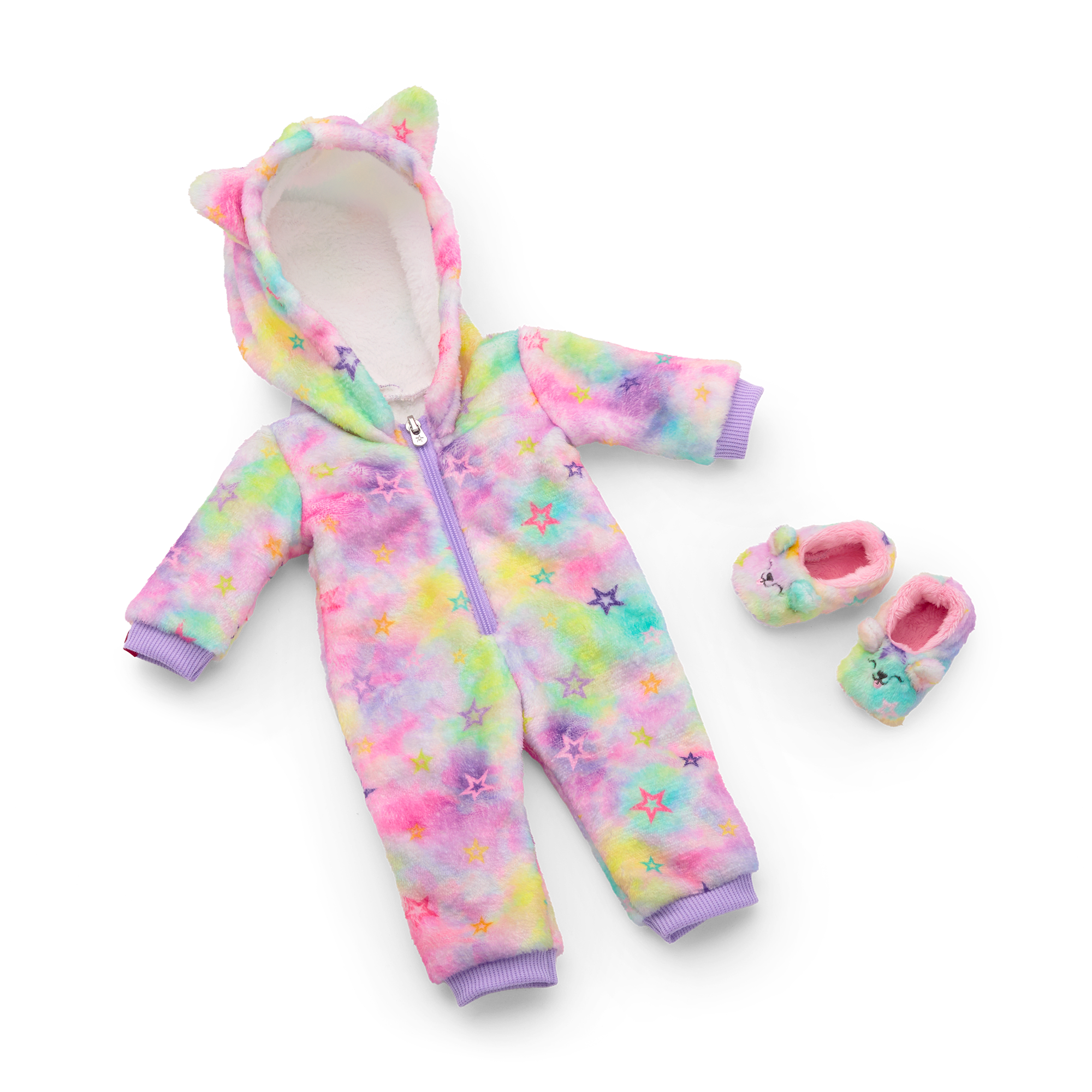 Summer's Stars & Snuggles 18-inch Doll Pajamas with Hood & Slippers