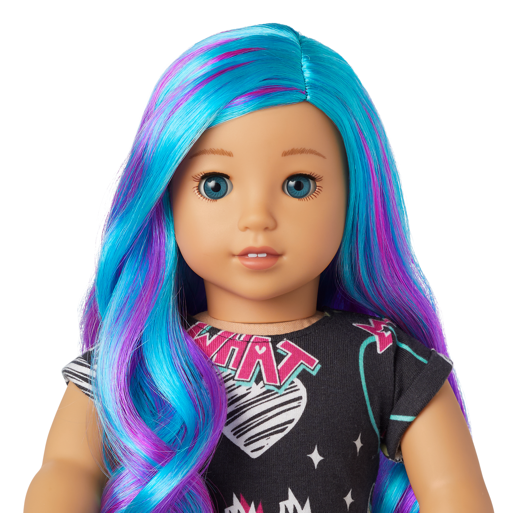 American Girl Truly Me Doll #119 with Blue & Purple Hair, Outfit & Journal