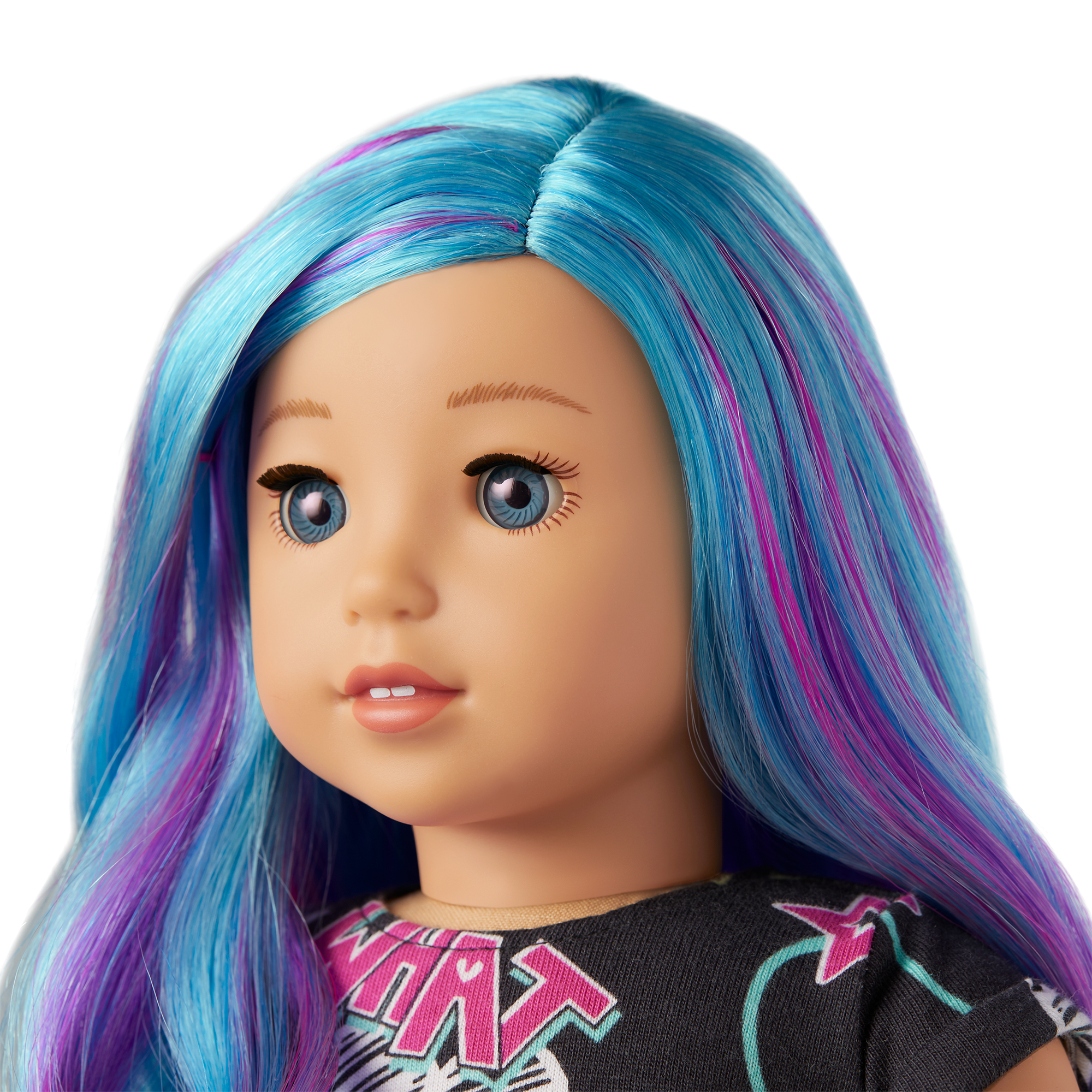 American Girl Truly Me Doll #119 with Blue & Purple Hair, Outfit & Journal