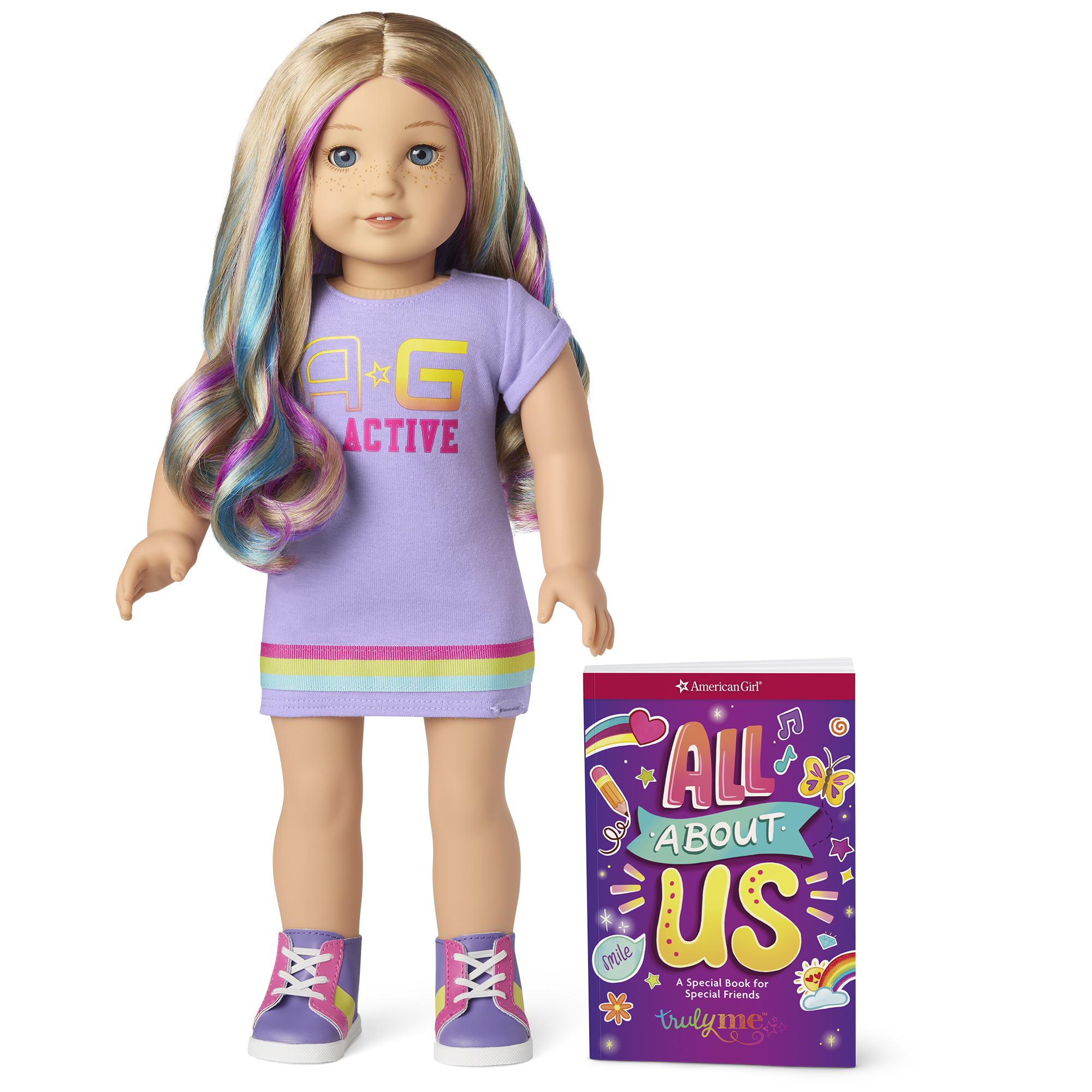 American Girl Truly Me Doll #110 - Blonde Wavy Hair, Light Blue Eyes, Freckles