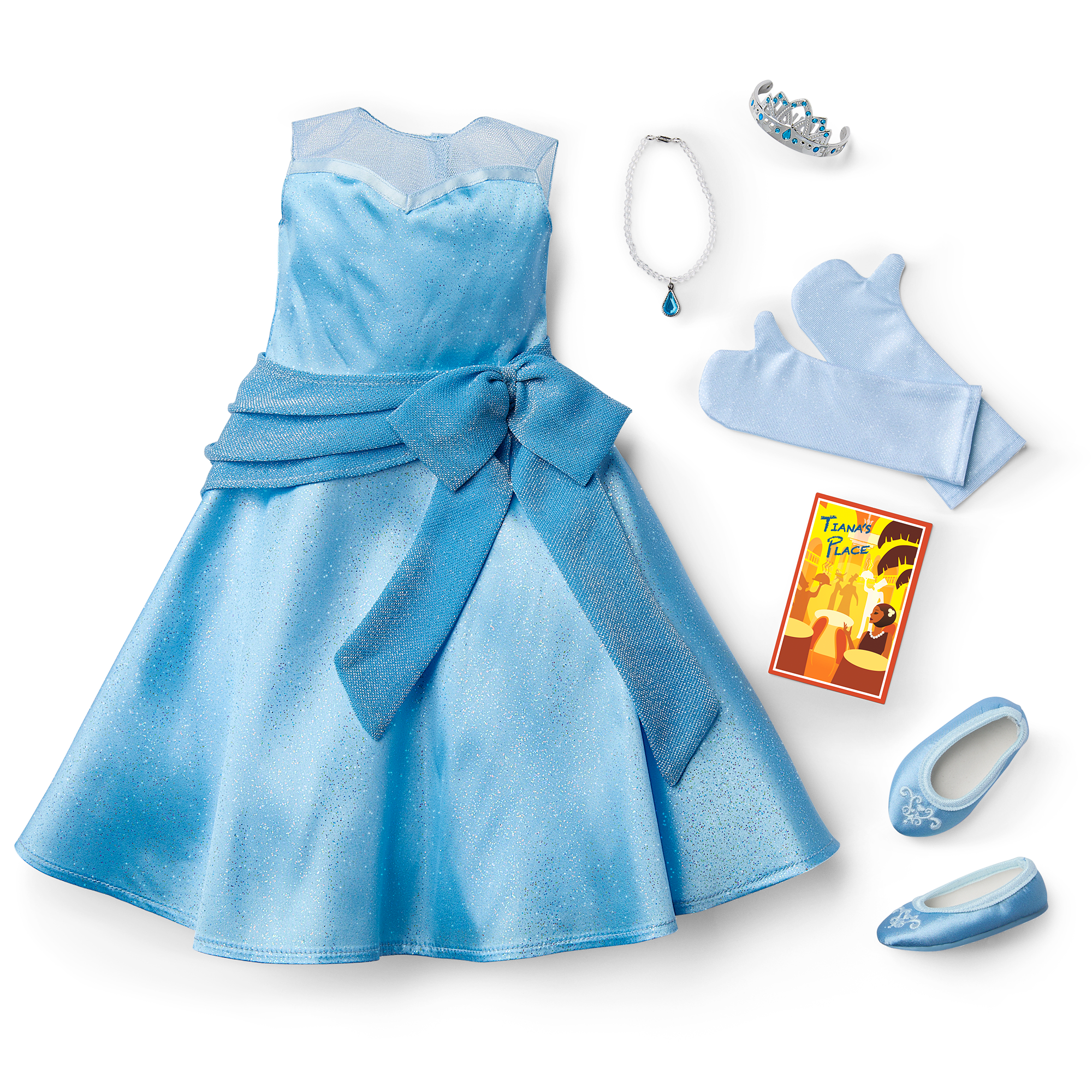 American Girl Disney Princess Tiana Dress & Accessories for 18" Dolls