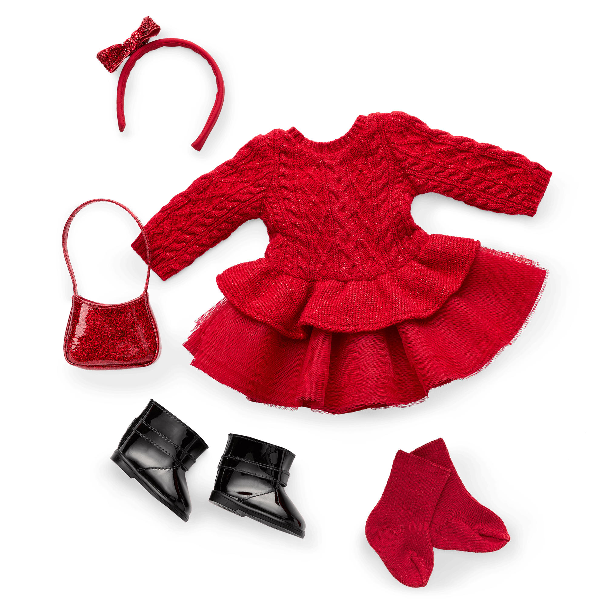 American Girl Crimson Sparkle Sweater Dress for 18" Dolls