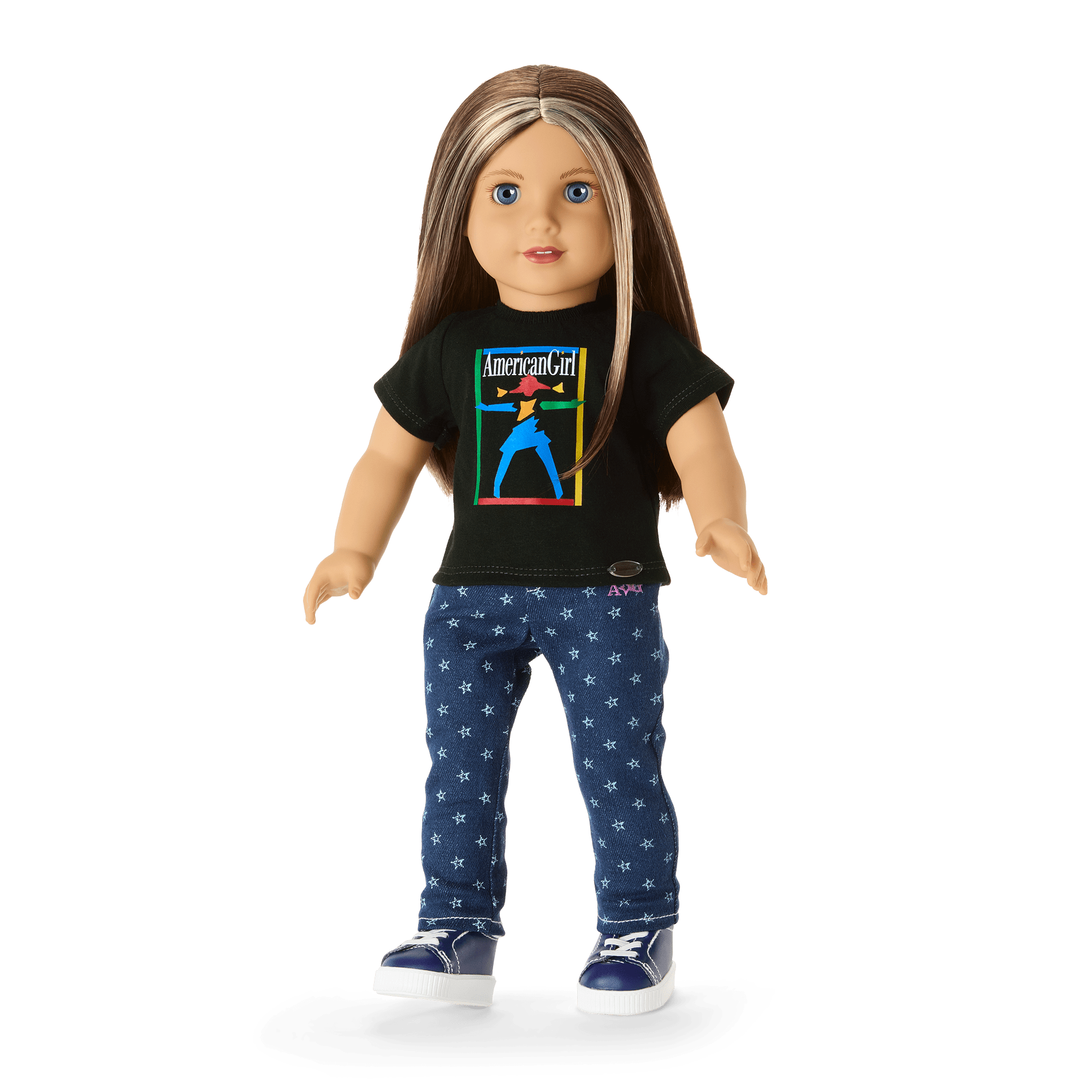 American Girl Doll 18-inch 90s Retro Black Cotton Tee