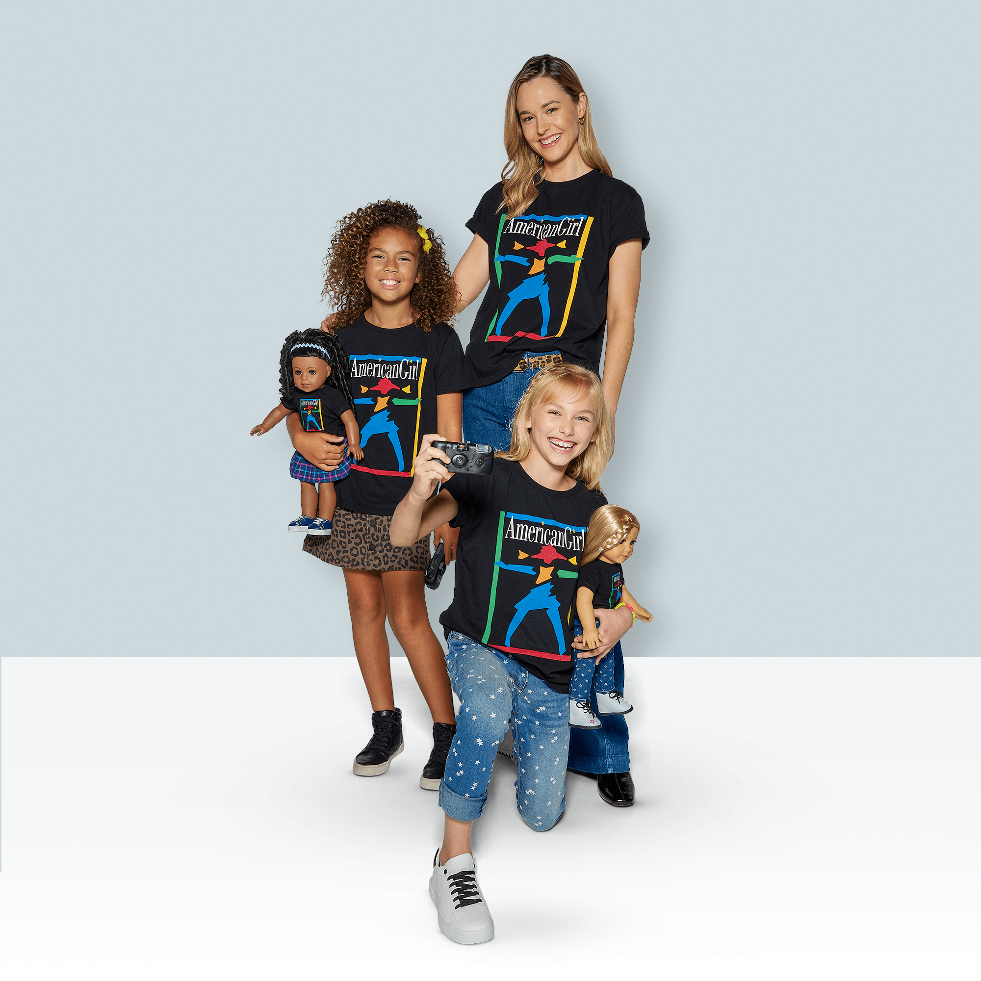 American Girl Doll 18-inch 90s Retro Black Cotton Tee