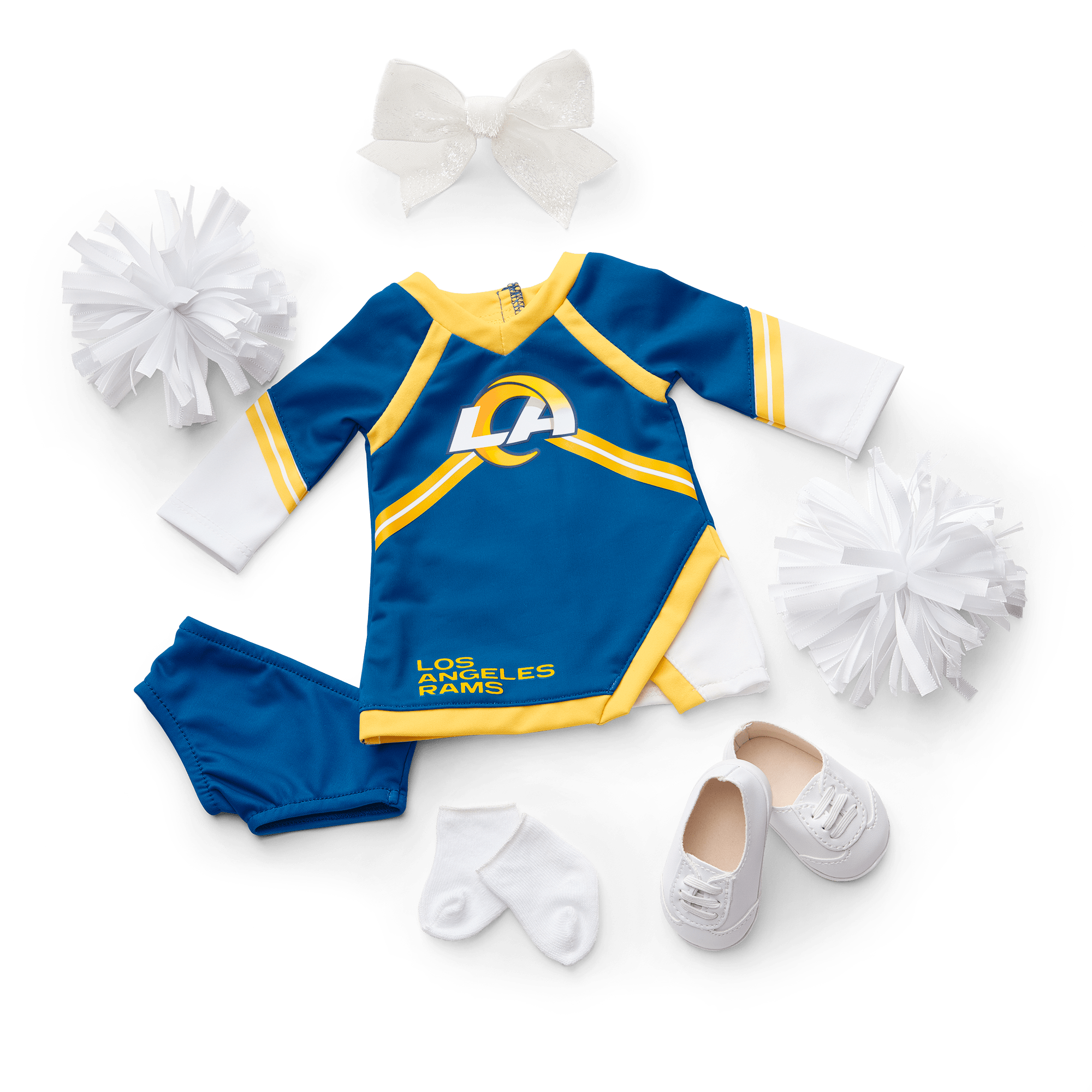Los Angeles Rams Cheer Uniform for 18-inch Dolls by American Girl