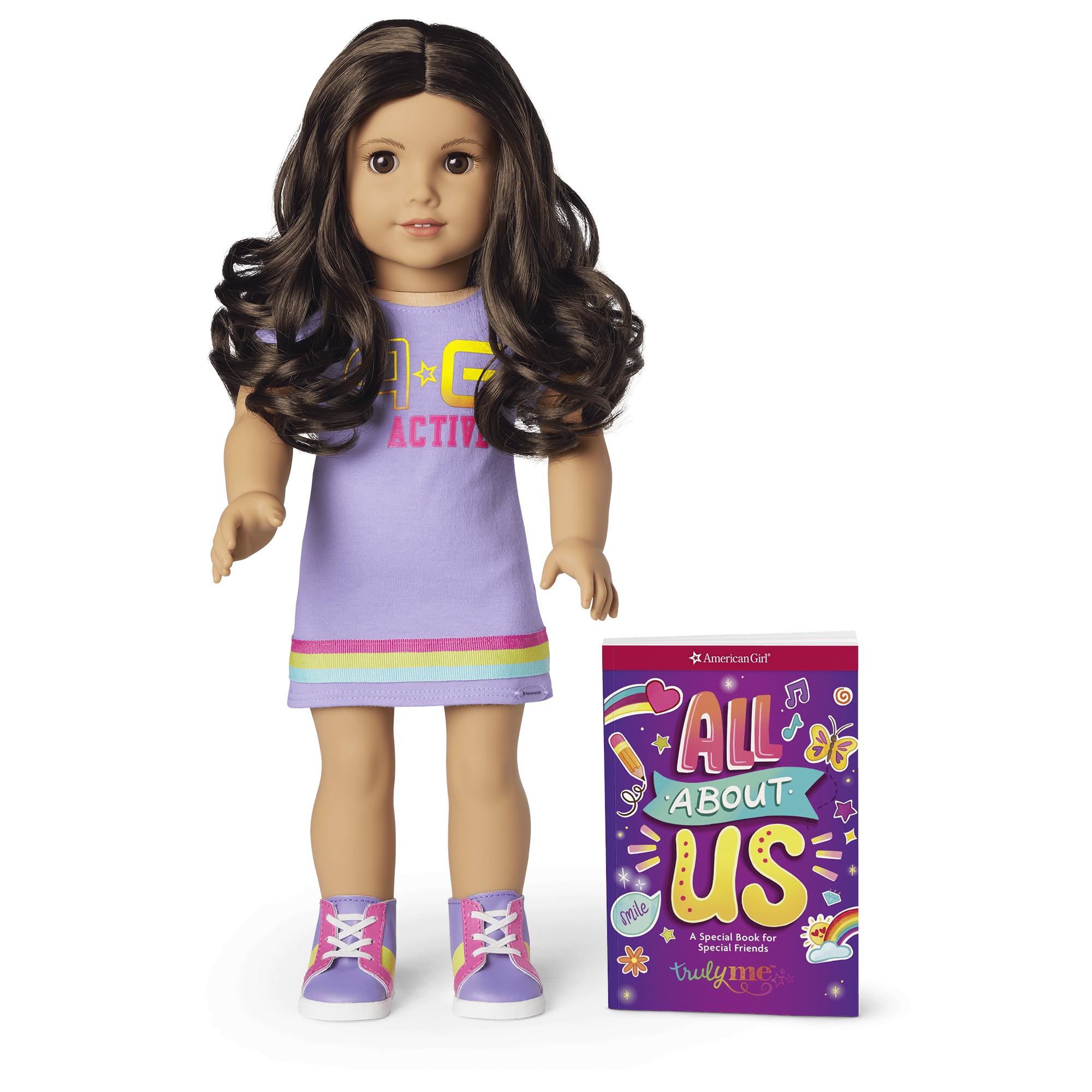 American Girl Truly Me 18" Doll #121 with Curly Brown Hair