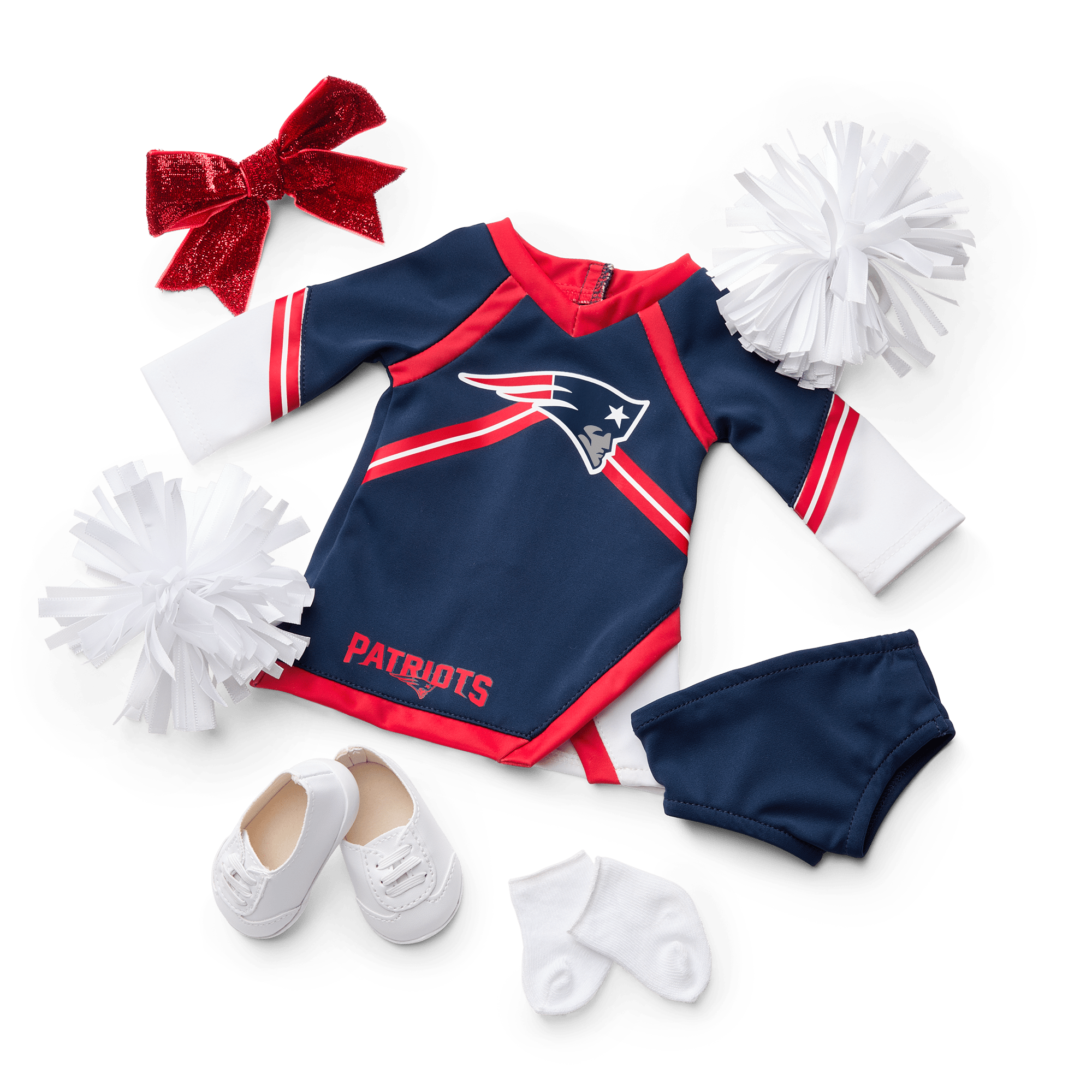 New England Patriots Cheer Uniform for 18-inch Dolls by American Girl