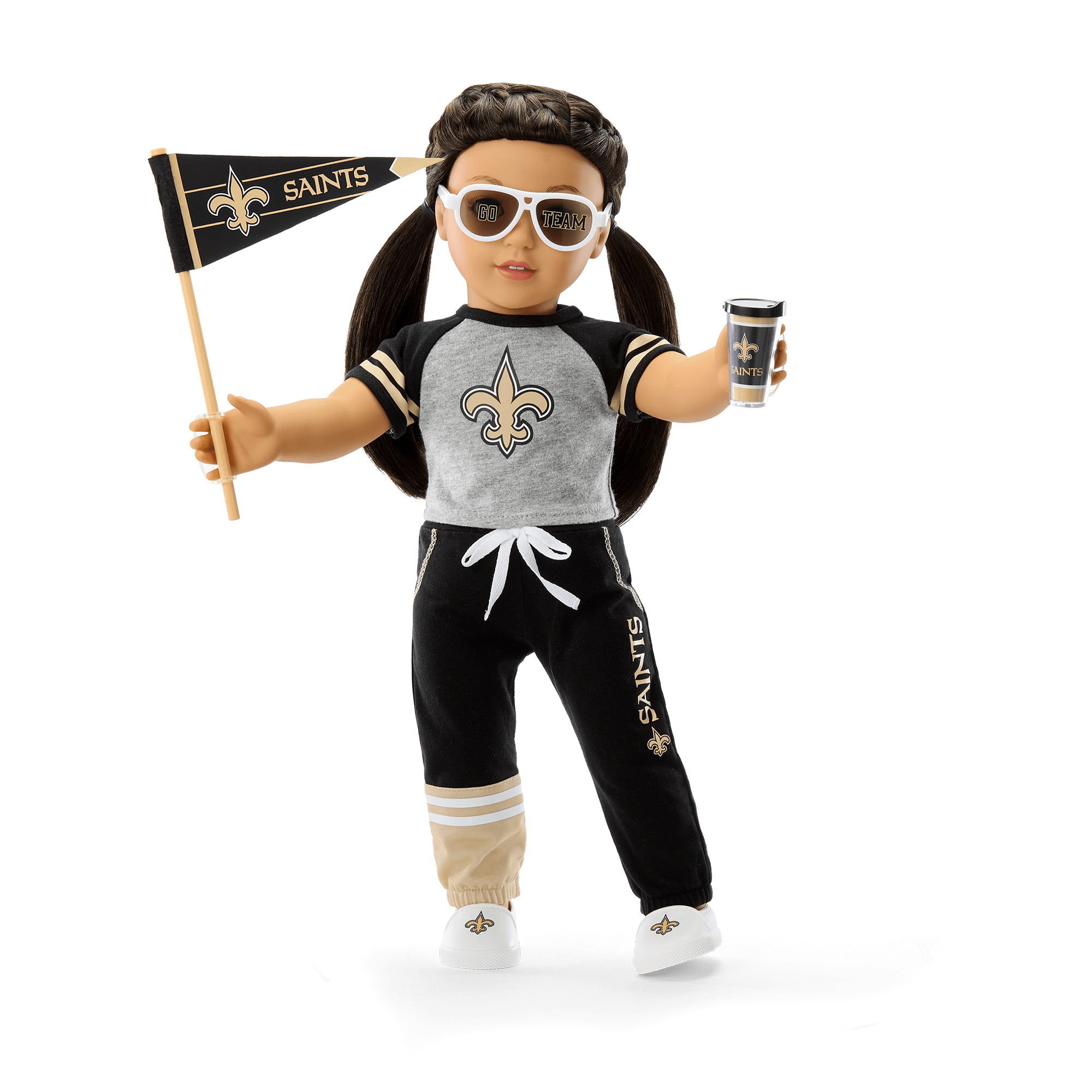 New Orleans Saints Doll Outfit for 18-inch American Girl Dolls