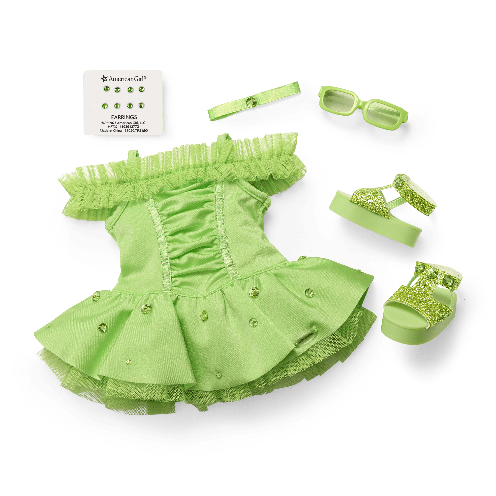 Peridot Gemstone Doll Outfit for 18-inch Dolls