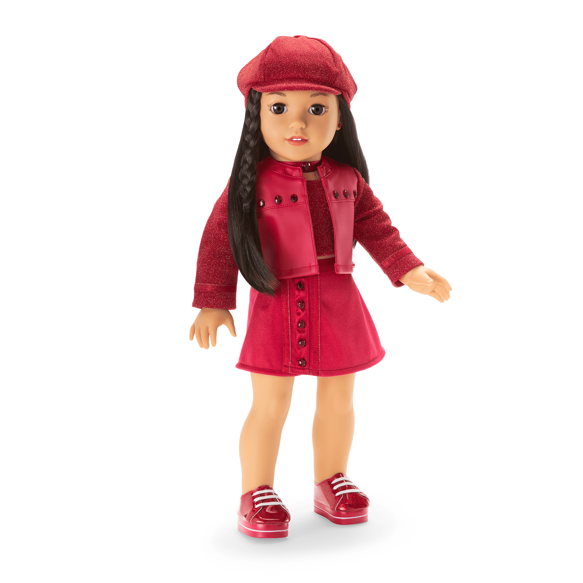 Garnet Outfit for 18-inch Dolls with Gemstone Details