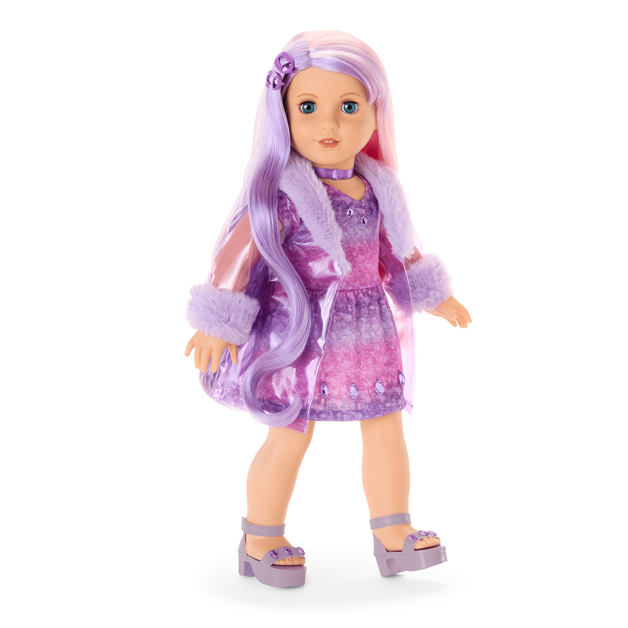 Amethyst Outfit for 18-inch Dolls with Gemstone Details