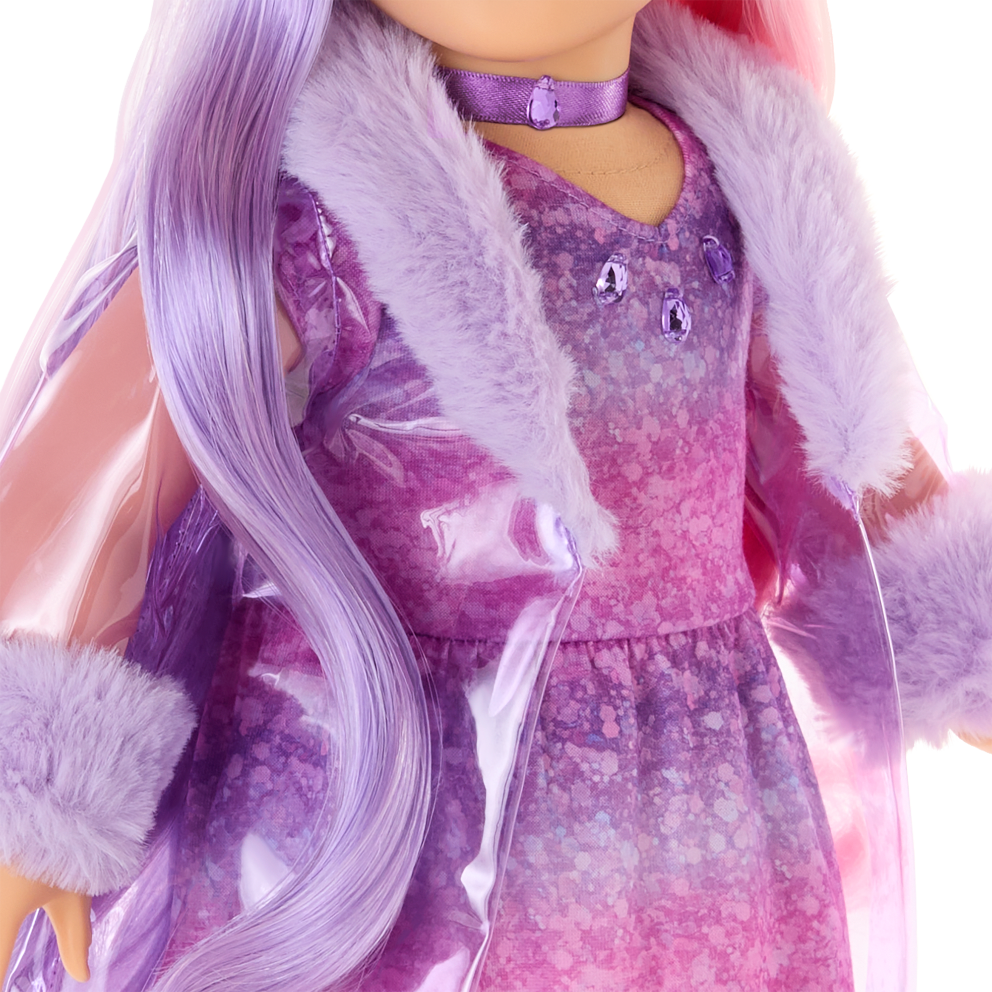 Amethyst Outfit for 18-inch Dolls with Gemstone Details