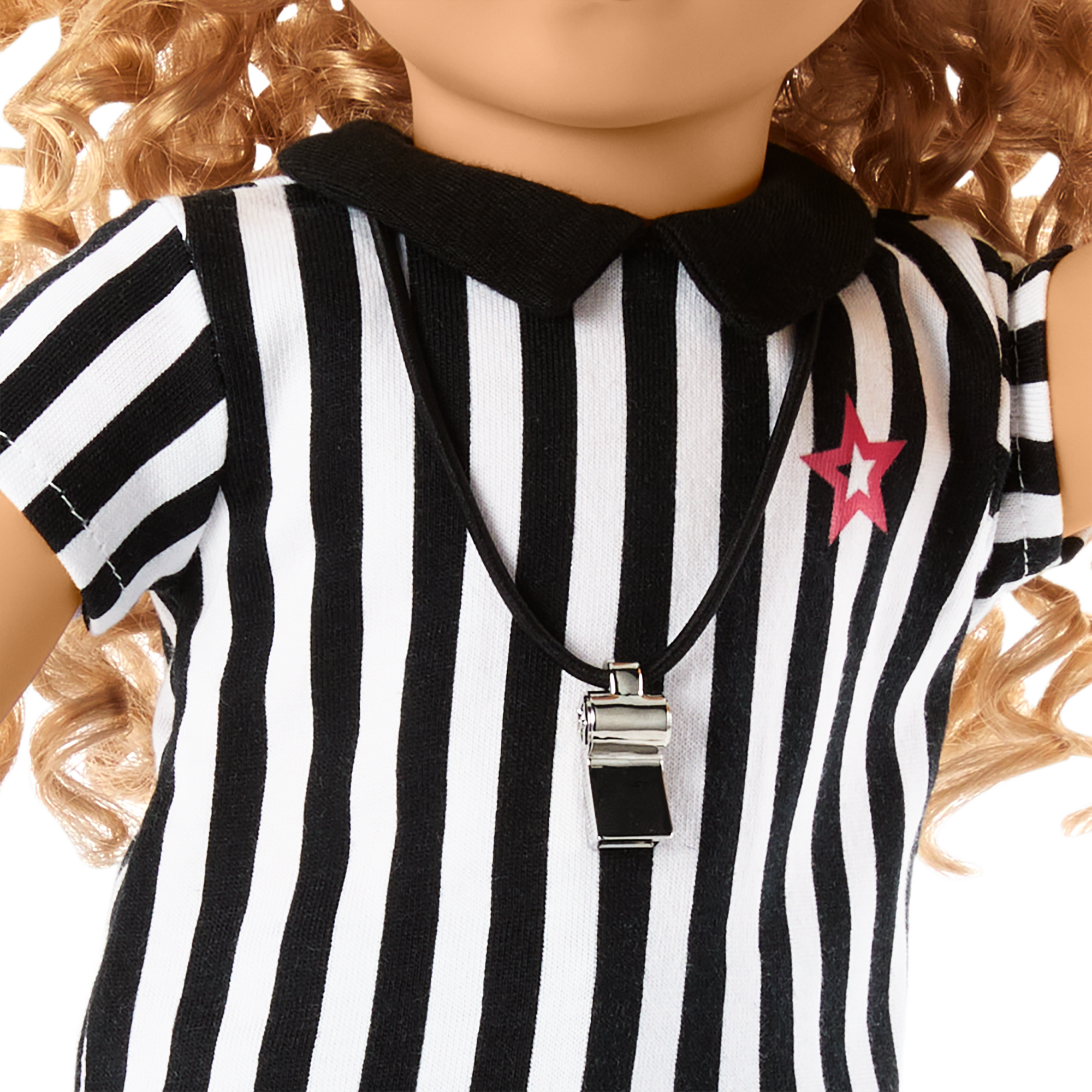 Referee Costume for 18-Inch Dolls with Whistle & Flag
