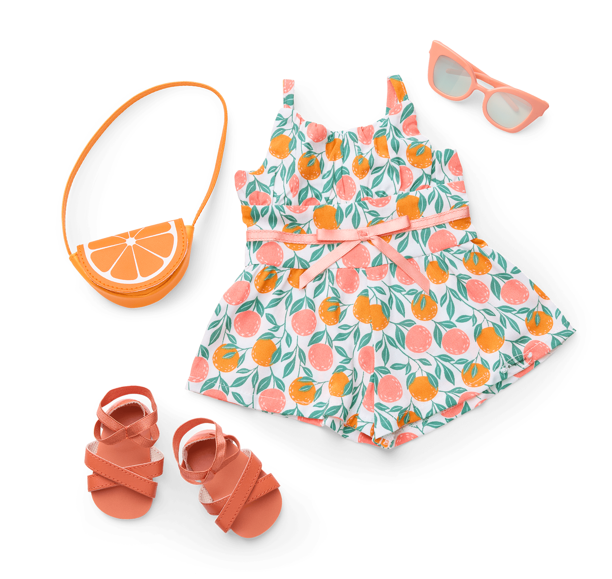 Orange Citrus Print Summer Outfit for 18-inch Dolls