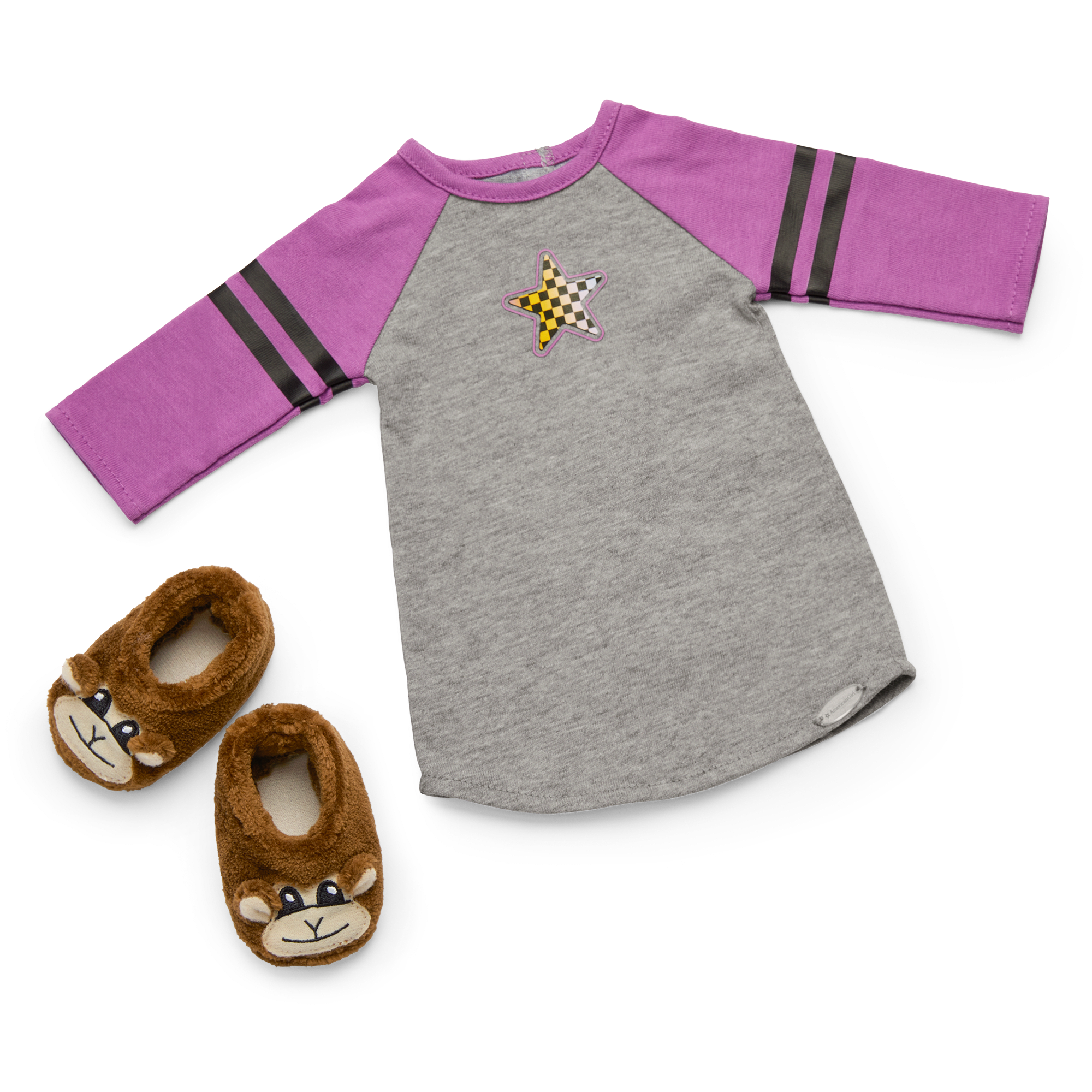 Nicki’s™ 18-inch Doll Sleep Shirt with Monkey Slippers