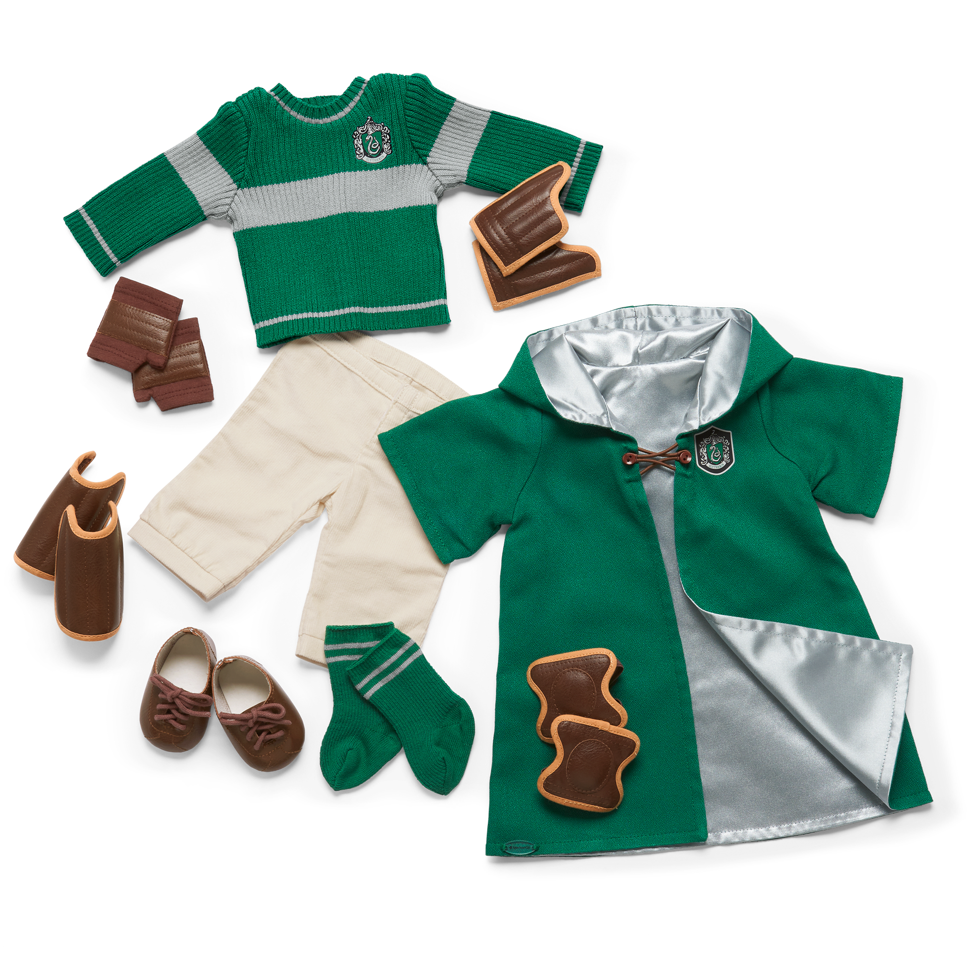 American Girl Slytherin Quidditch Costume for 18" Dolls
