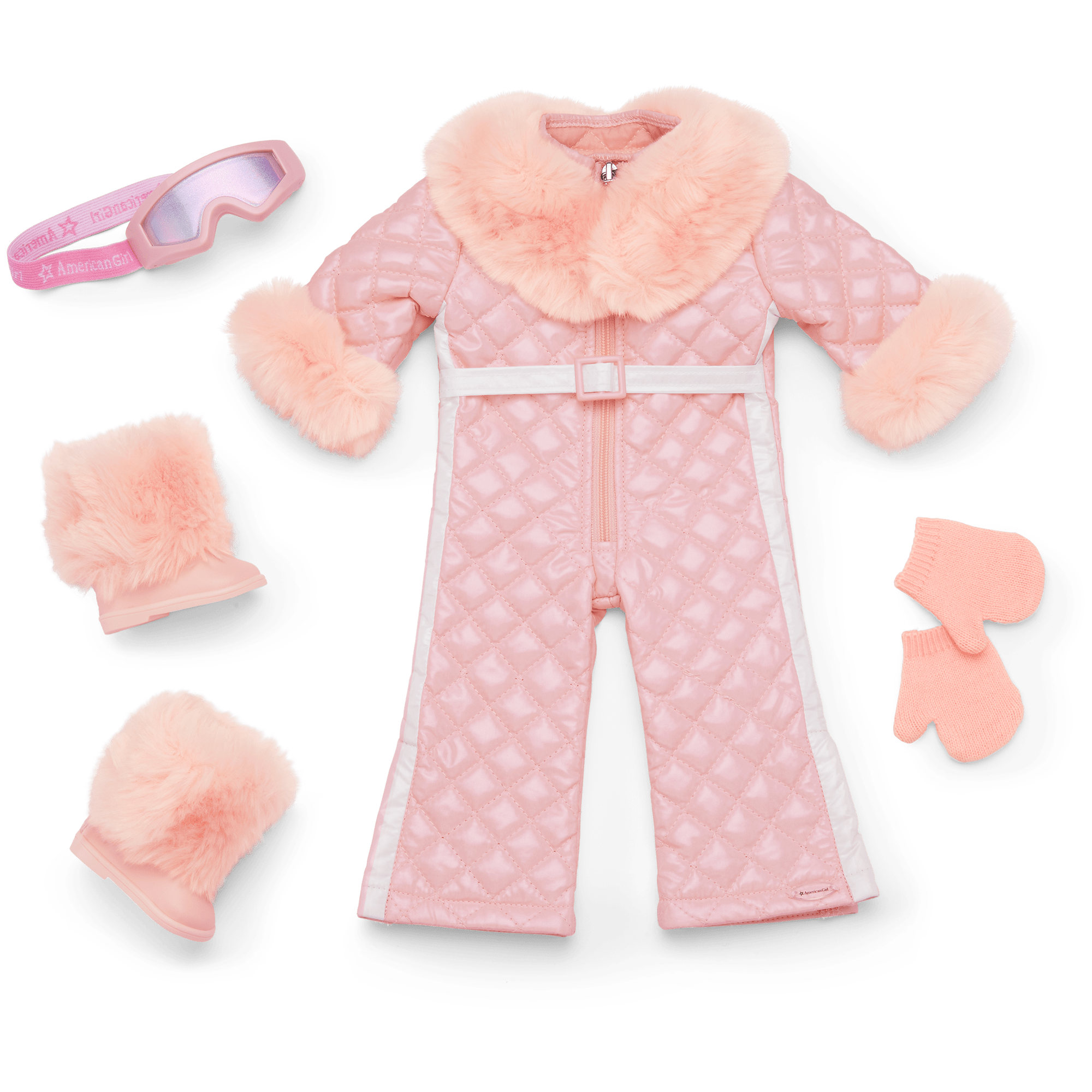 18-inch Doll Ski Outfit with Pink Snowsuit & Goggles