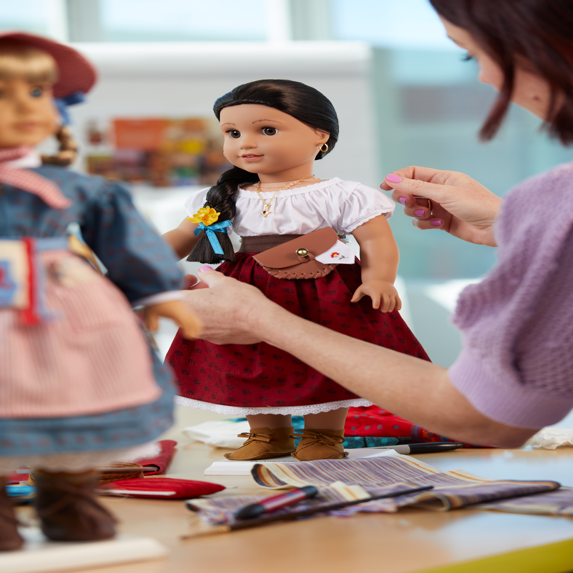 American Girl Kirsten Larson 18" Historical Doll with Book & Outfit