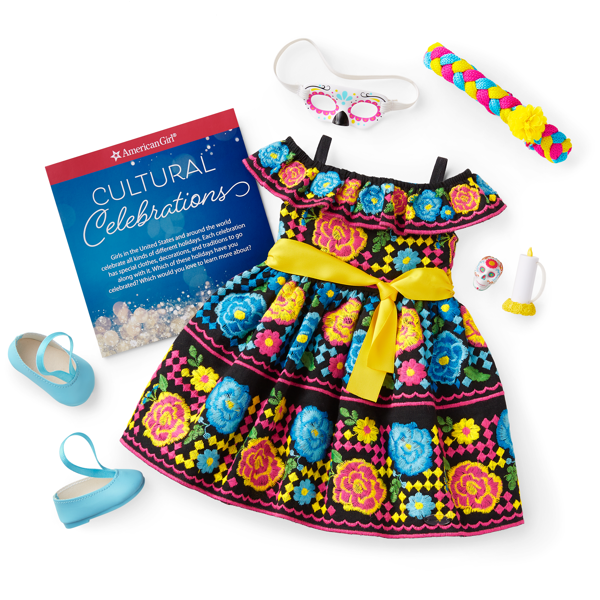 Day of the Dead Doll Outfit for 18-inch Dolls with Accessories