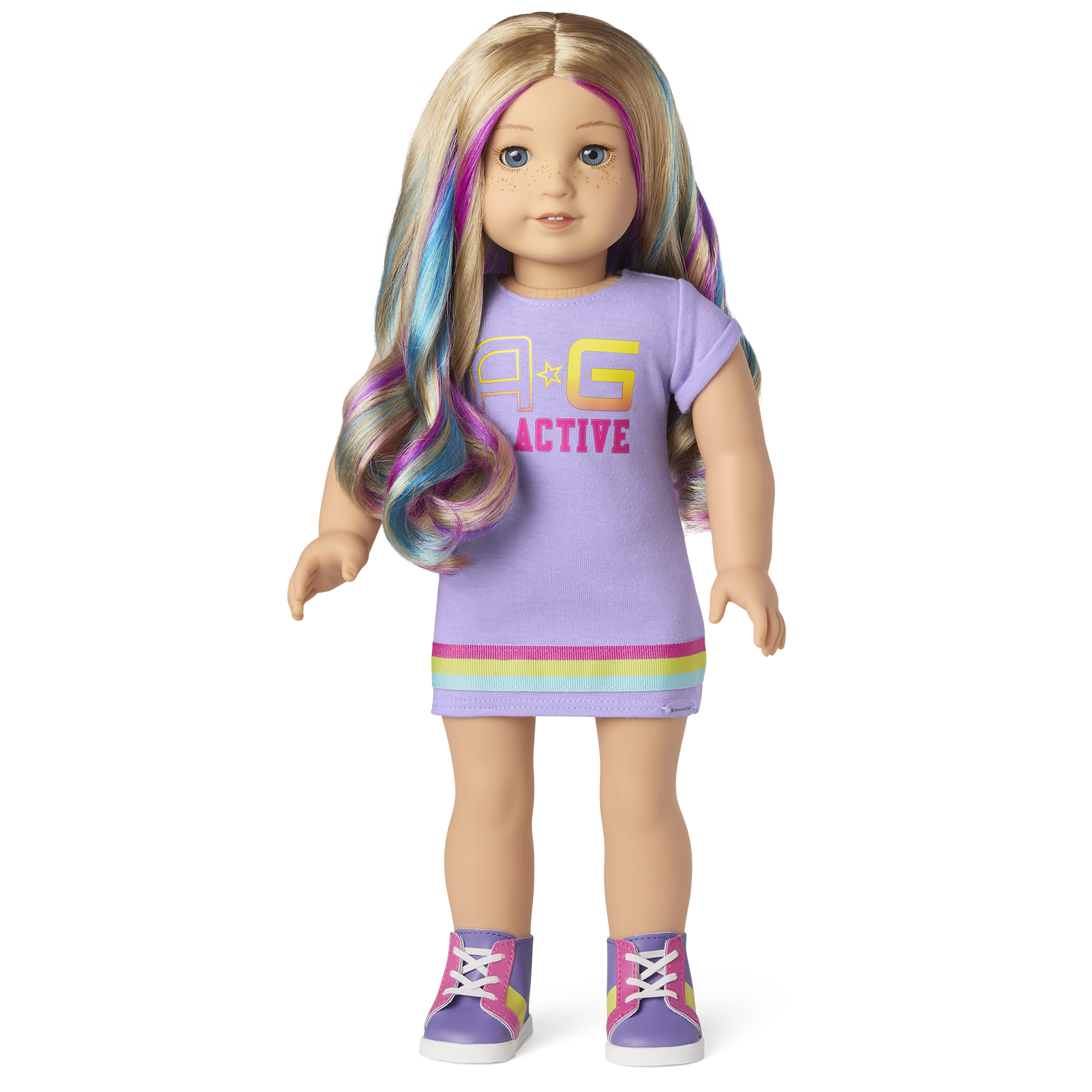 18-Inch Doll Sporty Outfit - AG Active T-Shirt Dress & Sneakers