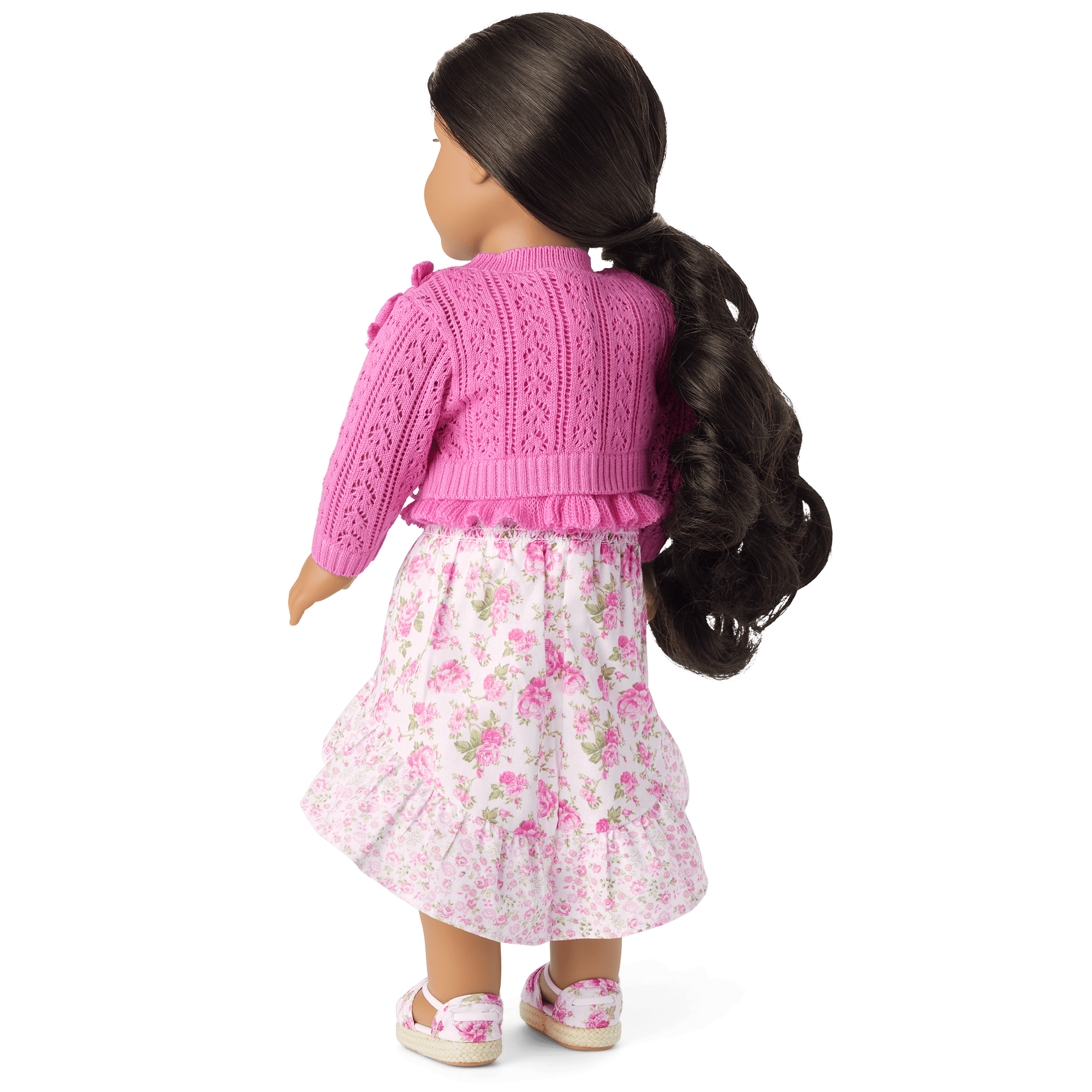 LoveShackFancy Pink Heart Cardigan for 18" Dolls