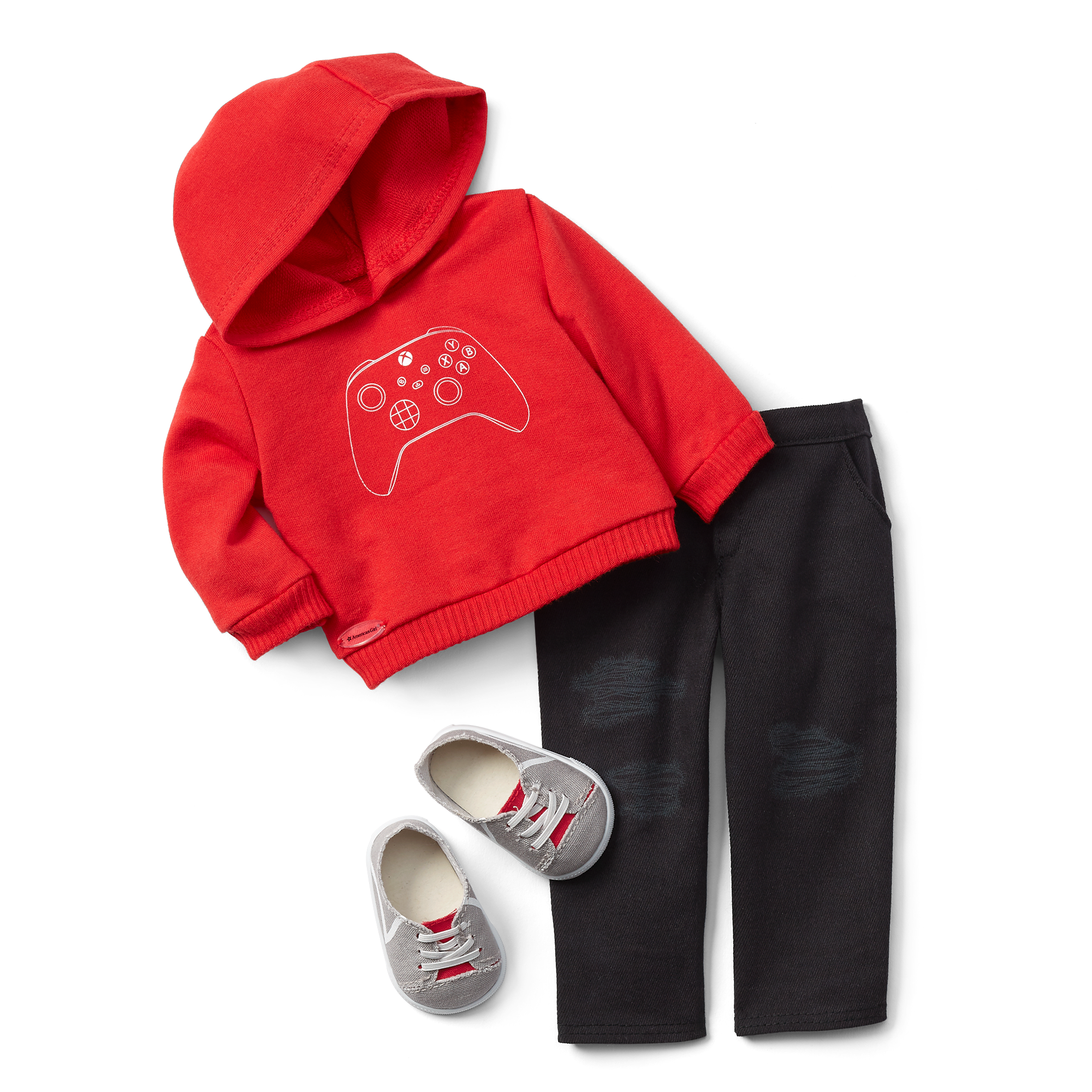 Xbox Gaming Outfit for 18-Inch Dolls - Hoodie & Jeans Set