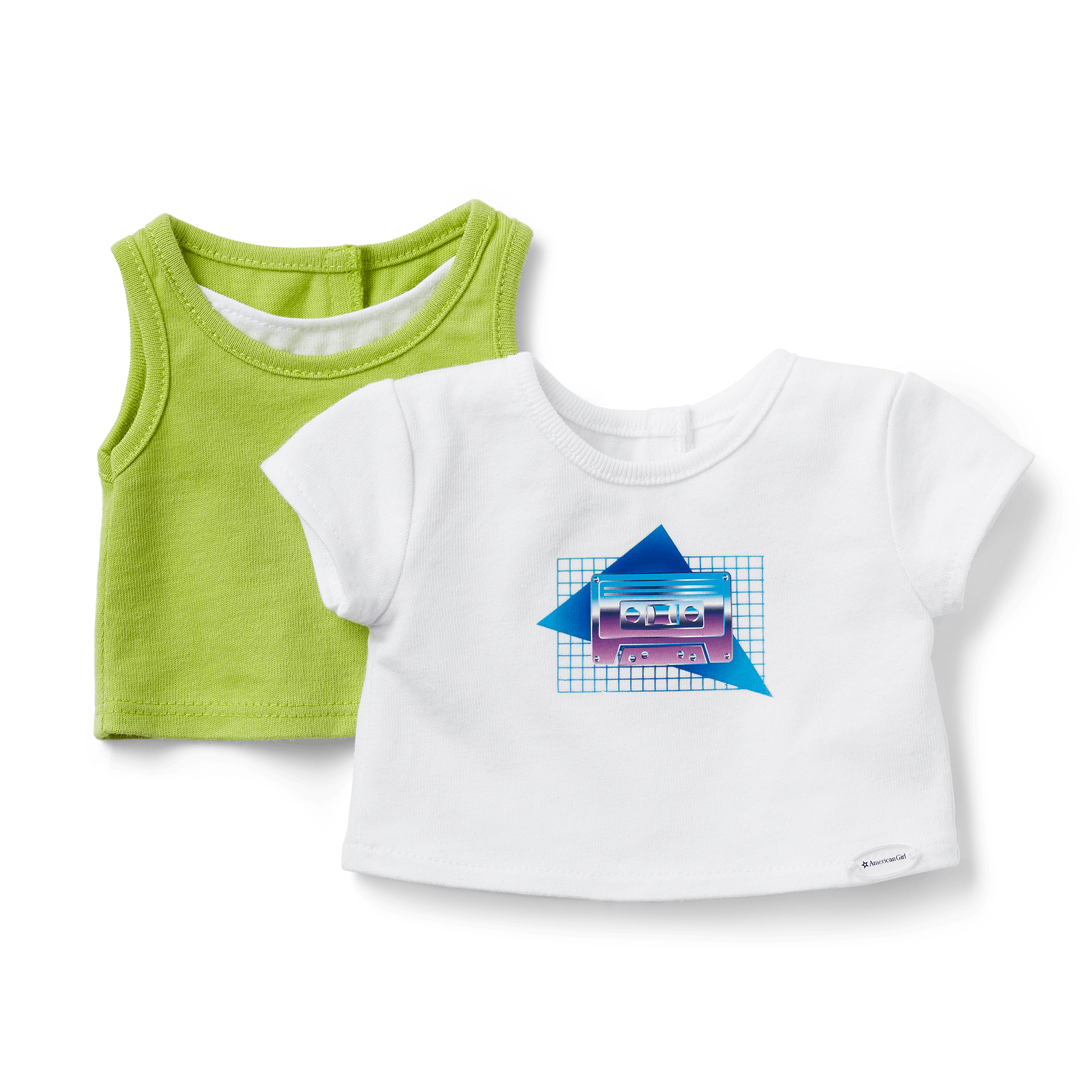 18-Inch Doll Clothes Set: Courtney's Vintage 80s T-Shirt & Tank Top