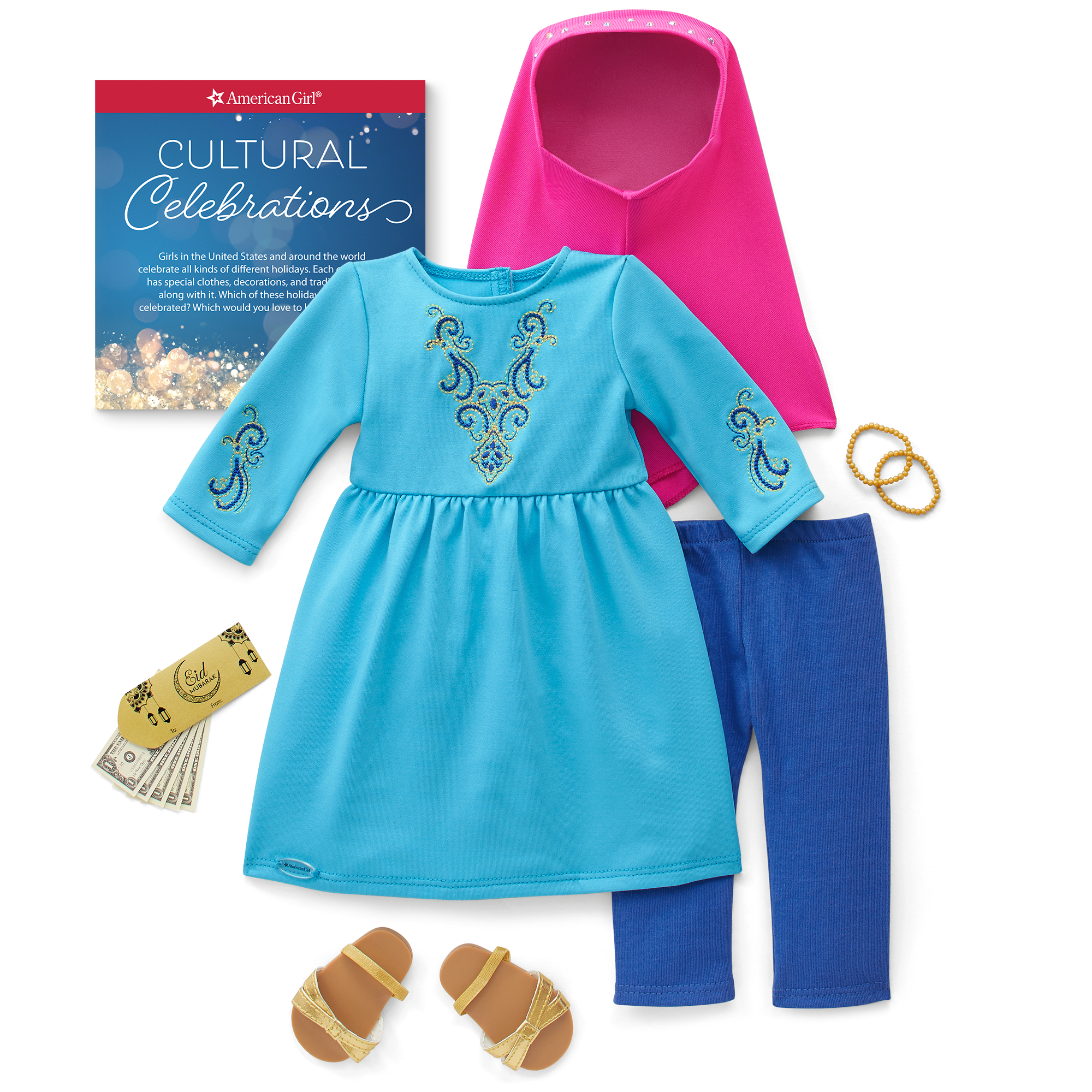 Eid al-Fitr Doll Outfit for 18-inch Dolls with Abaya & Hijab