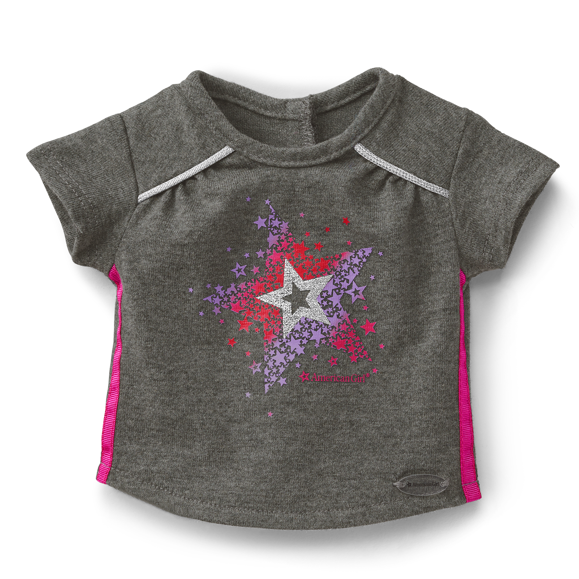 American Girl Doll Star Bright Pink Striped Tee for 18-inch Dolls
