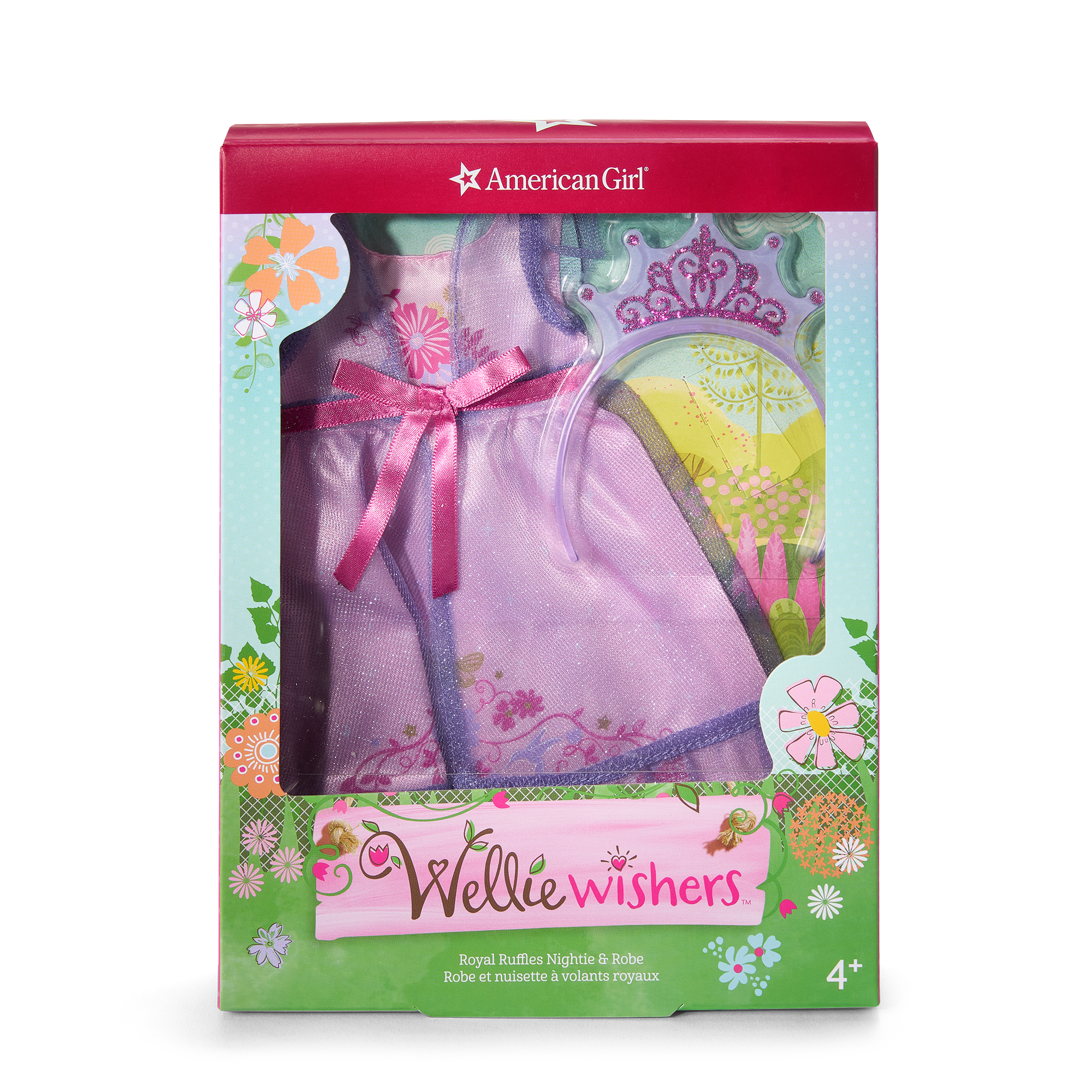 WellieWishers Doll Nightgown & Robe Set with Tiara