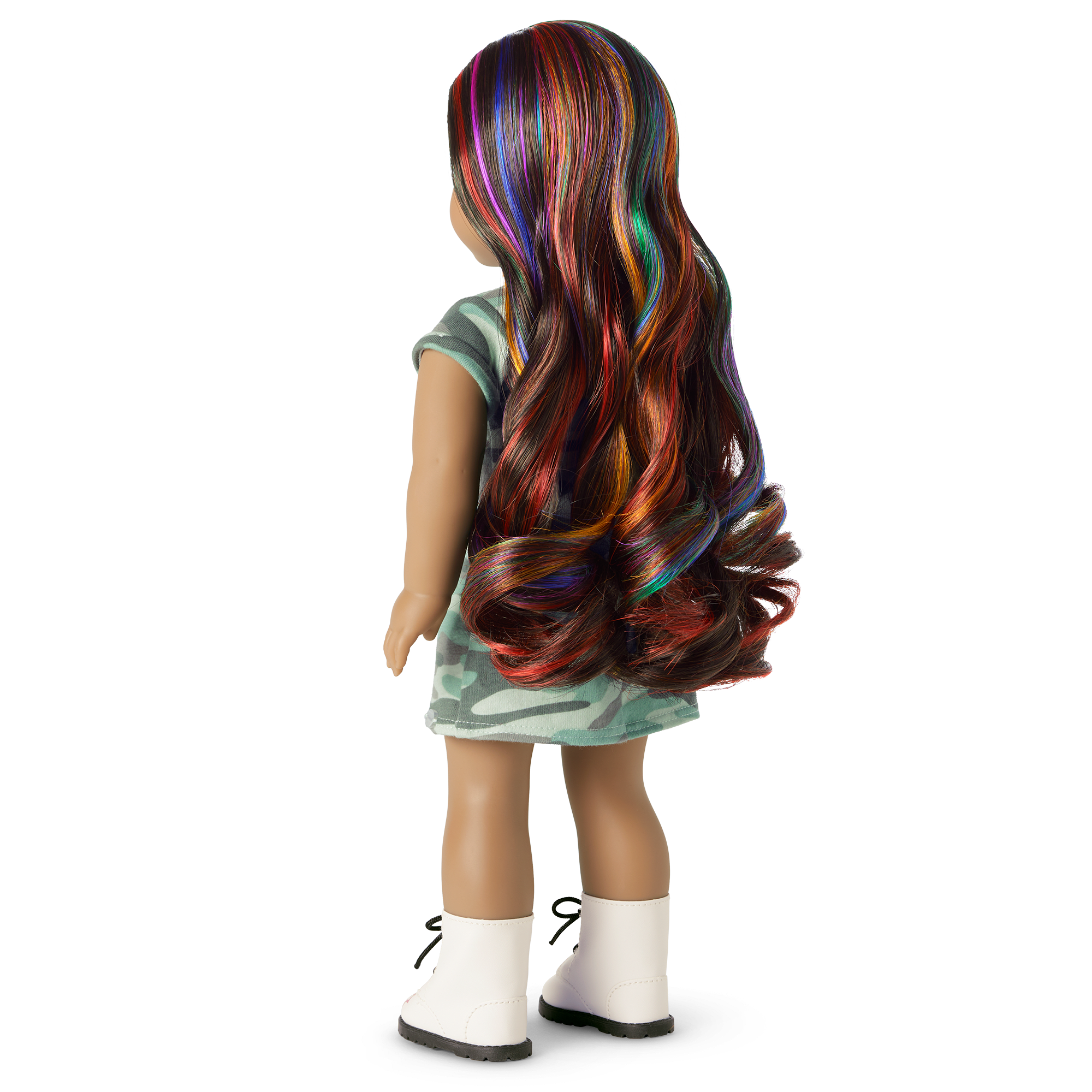 Truly Me 18" Doll with Wavy Dark-Brown Hair & Rainbow Highlights