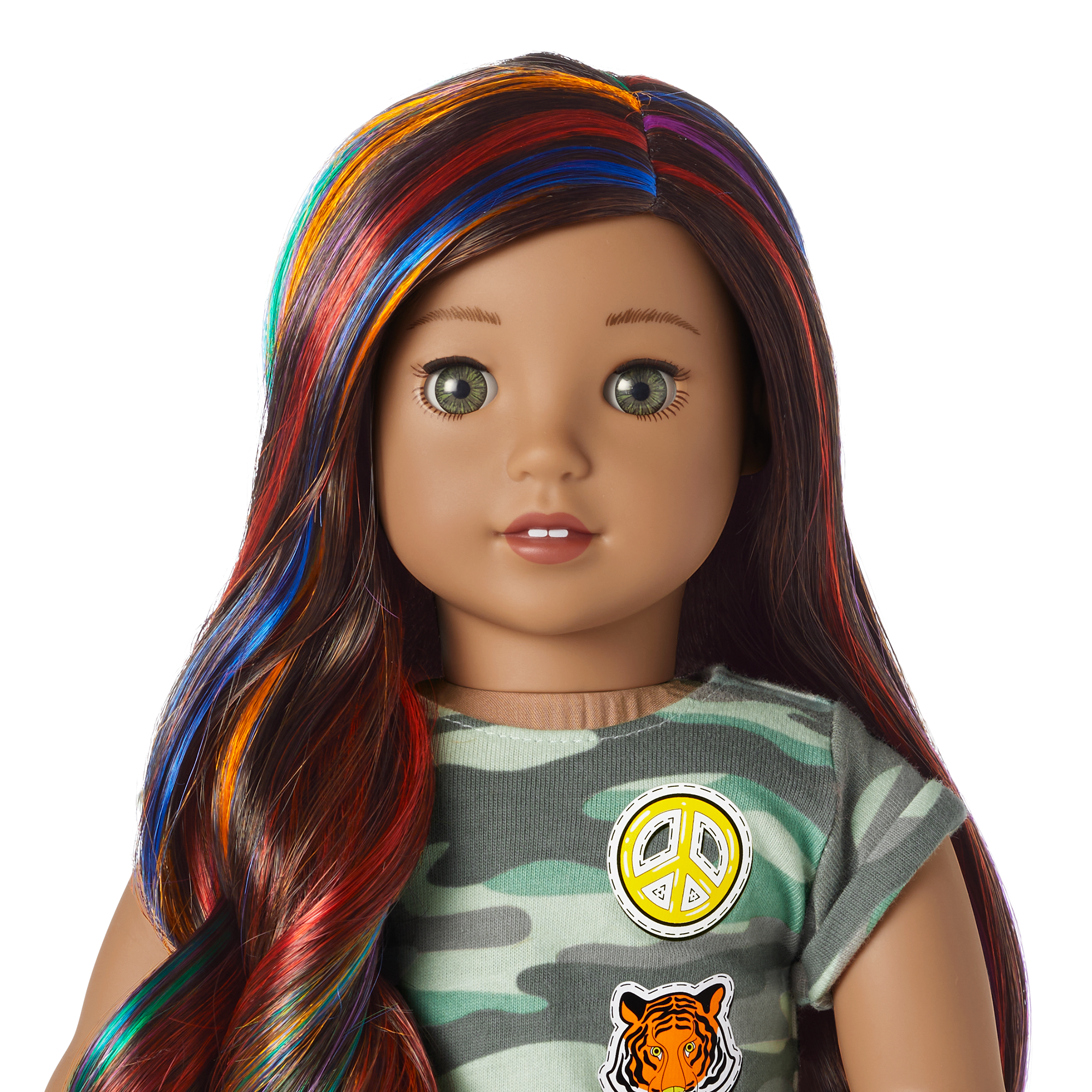 Truly Me 18" Doll with Wavy Dark-Brown Hair & Rainbow Highlights