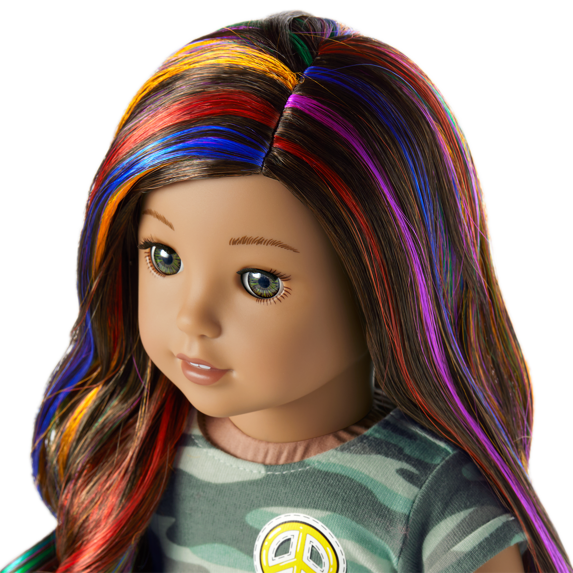 Truly Me 18" Doll with Wavy Dark-Brown Hair & Rainbow Highlights