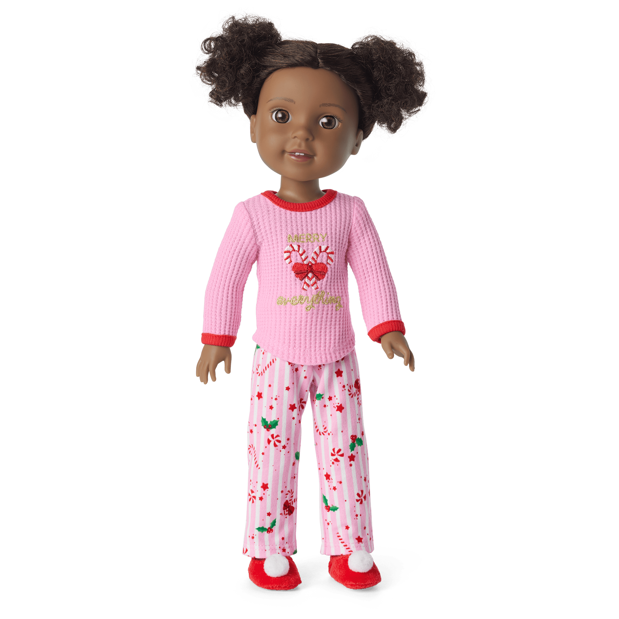 WellieWishers Doll Holiday PJ Set with Plush Slippers