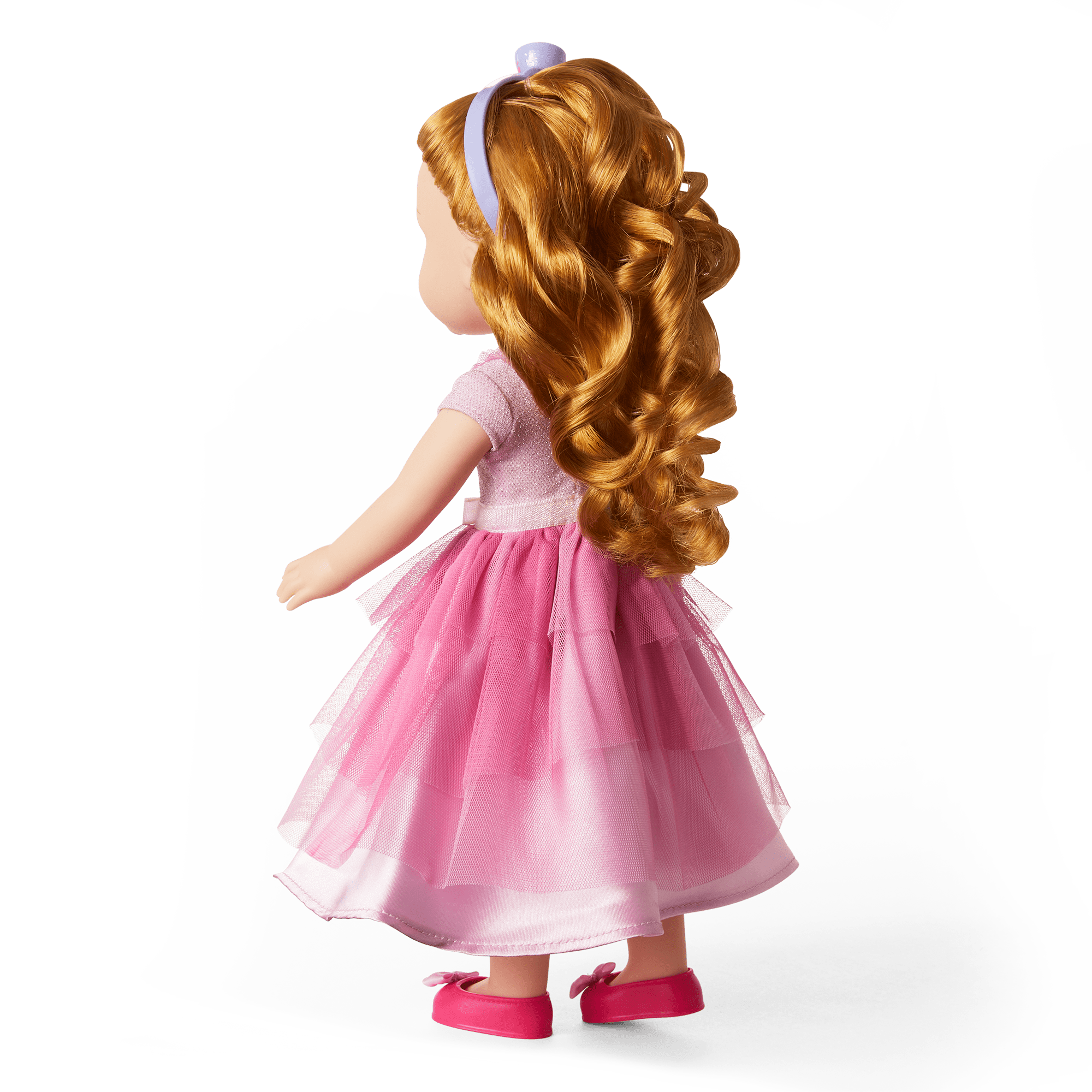 Royal Pink Dress Outfit for WellieWishers Dolls with Crown & Flats
