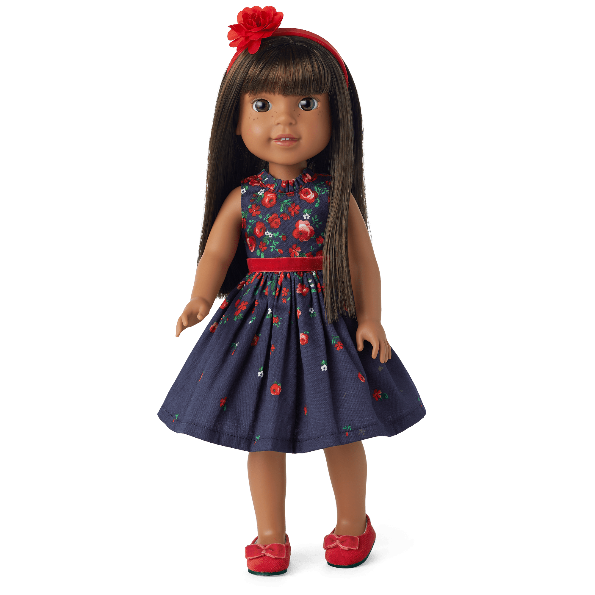 American Girl WellieWishers Floral Party Dress with Ballet Flats