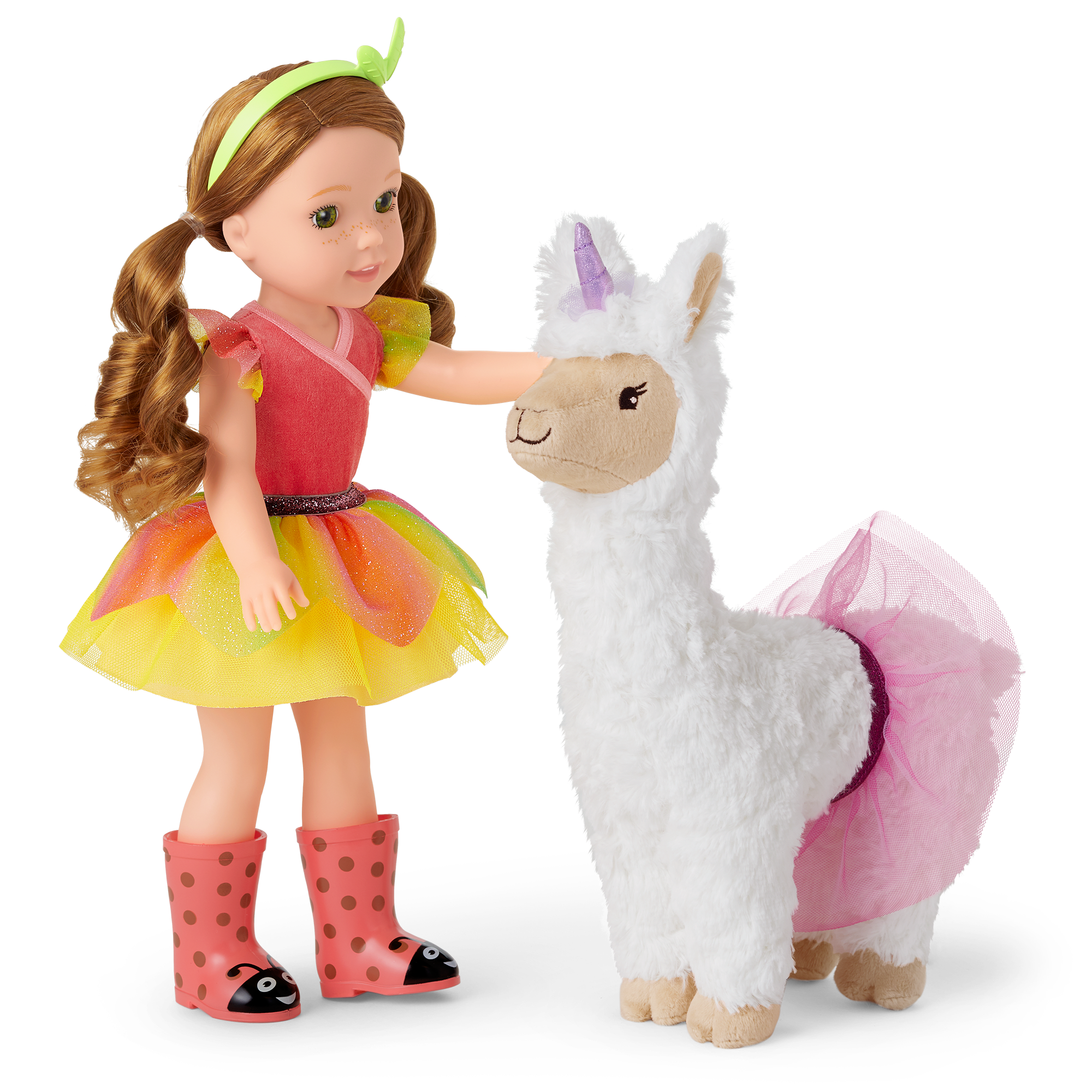 WellieWishers Magical Llamacorn Plush Toy with Tutu & Horn