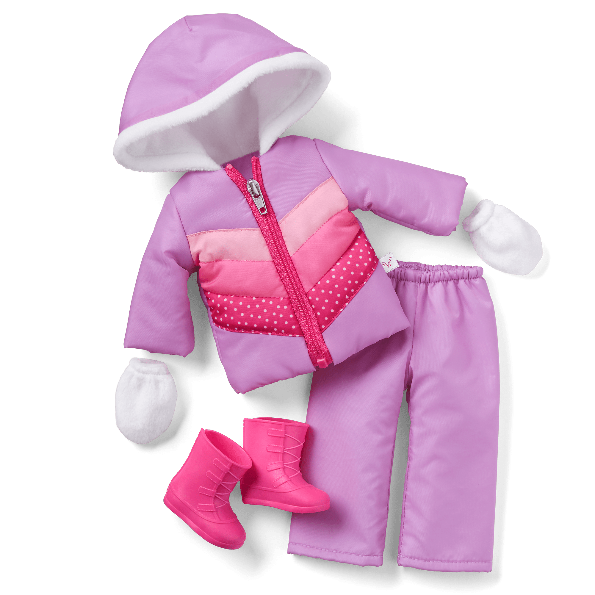 WellieWishers Frosty Fun Winter Outfit - Purple Jacket & Snow Pants Set