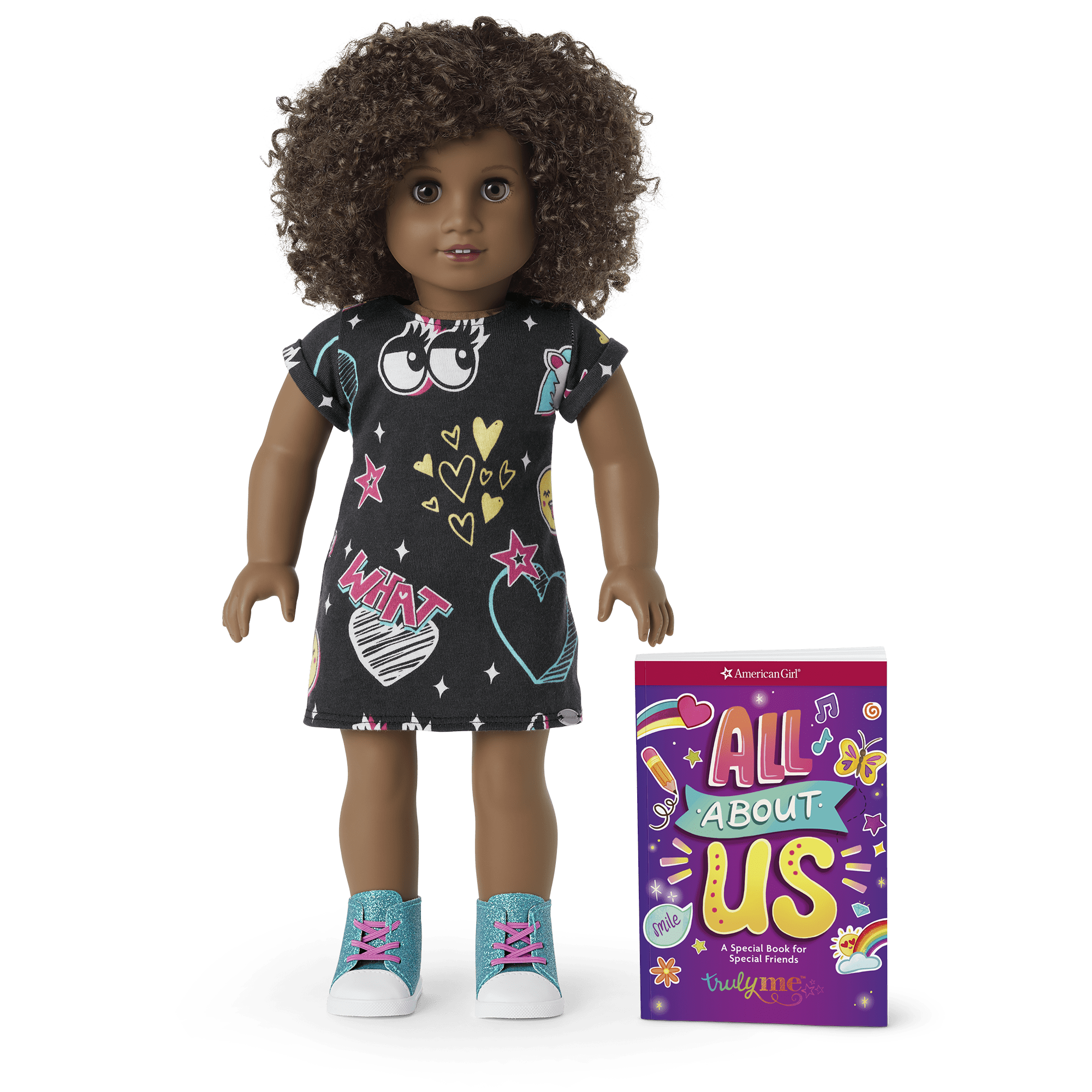 Truly Me™ 18" Doll with Short Curly Dark-Brown Hair & Deep Skin