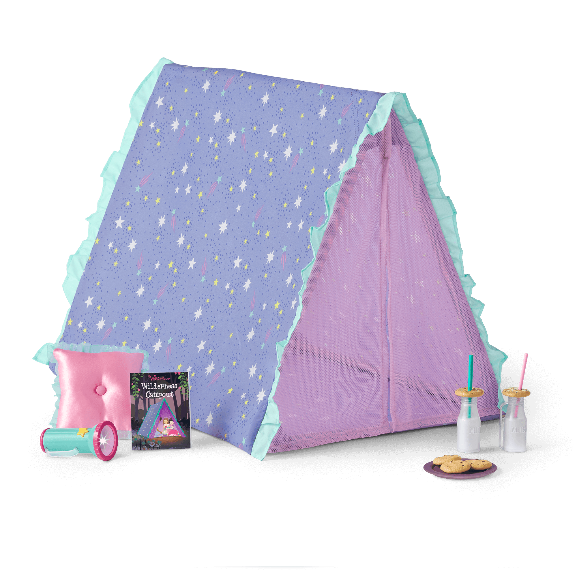 WellieWishers Doll Stargazing Tent Set with Flashlight & Accessories